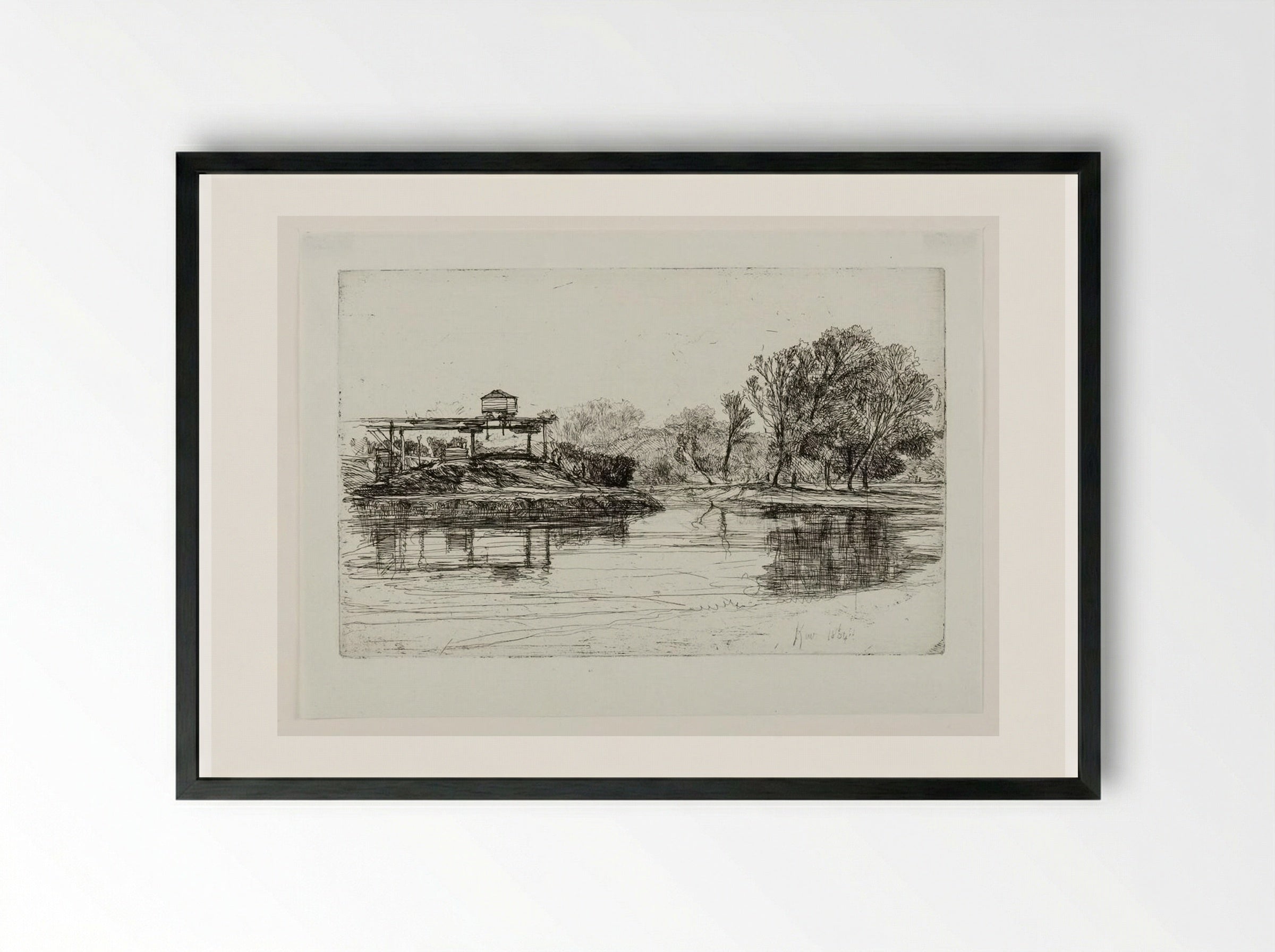 Railway Encroachment - Francis Seymour Haden - Framed Print Black