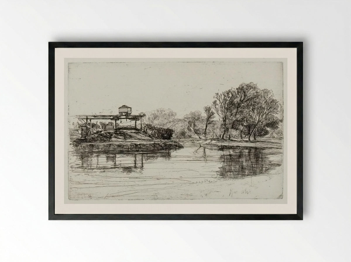 Railway Encroachment - Francis Seymour Haden - Framed Print Black