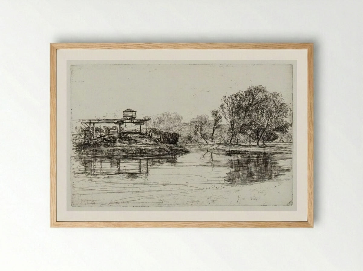 Railway Encroachment - Francis Seymour Haden - Framed Print Wood