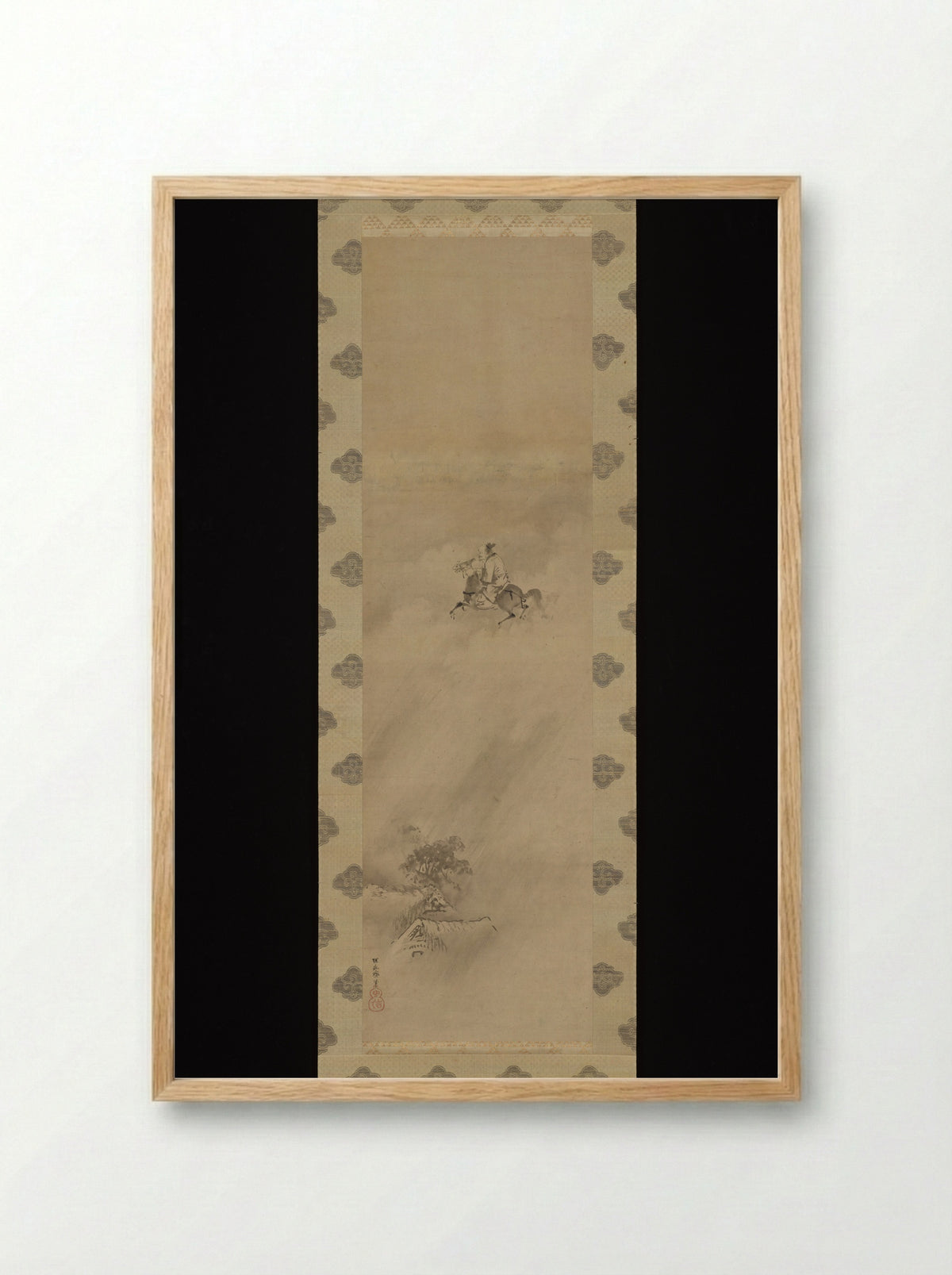 Rain God Riding in Clouds on a Horse - Kano School - Framed Print Wood