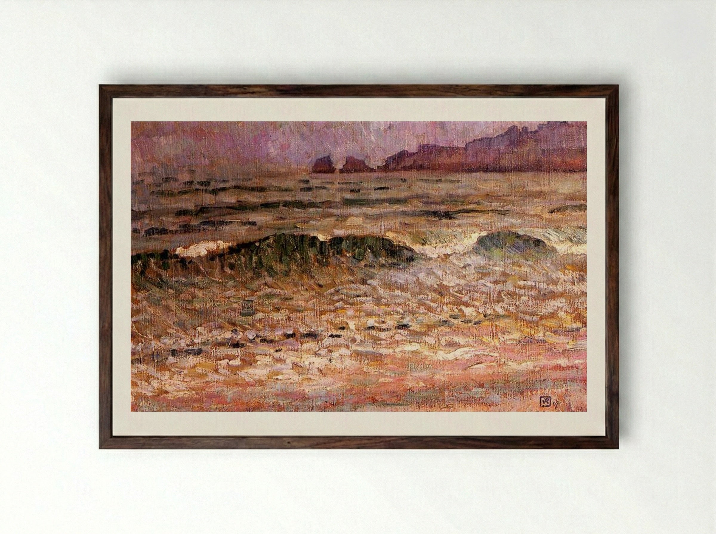 Rain, Jersey - Théo van Rysselberghe - Framed Print Dark Wood