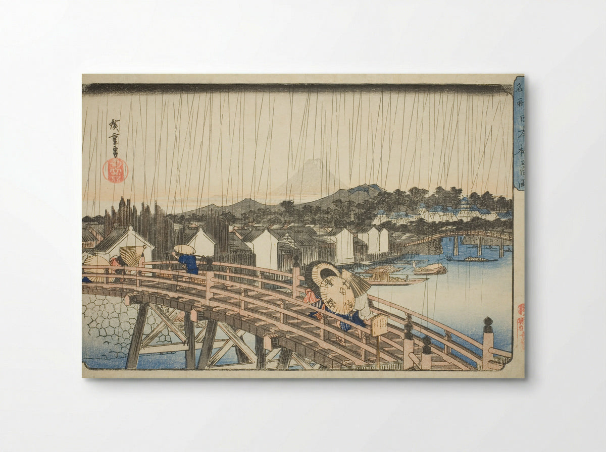 Rain at Nihonbashi Bridge - Utagawa Hiroshige - Poster
