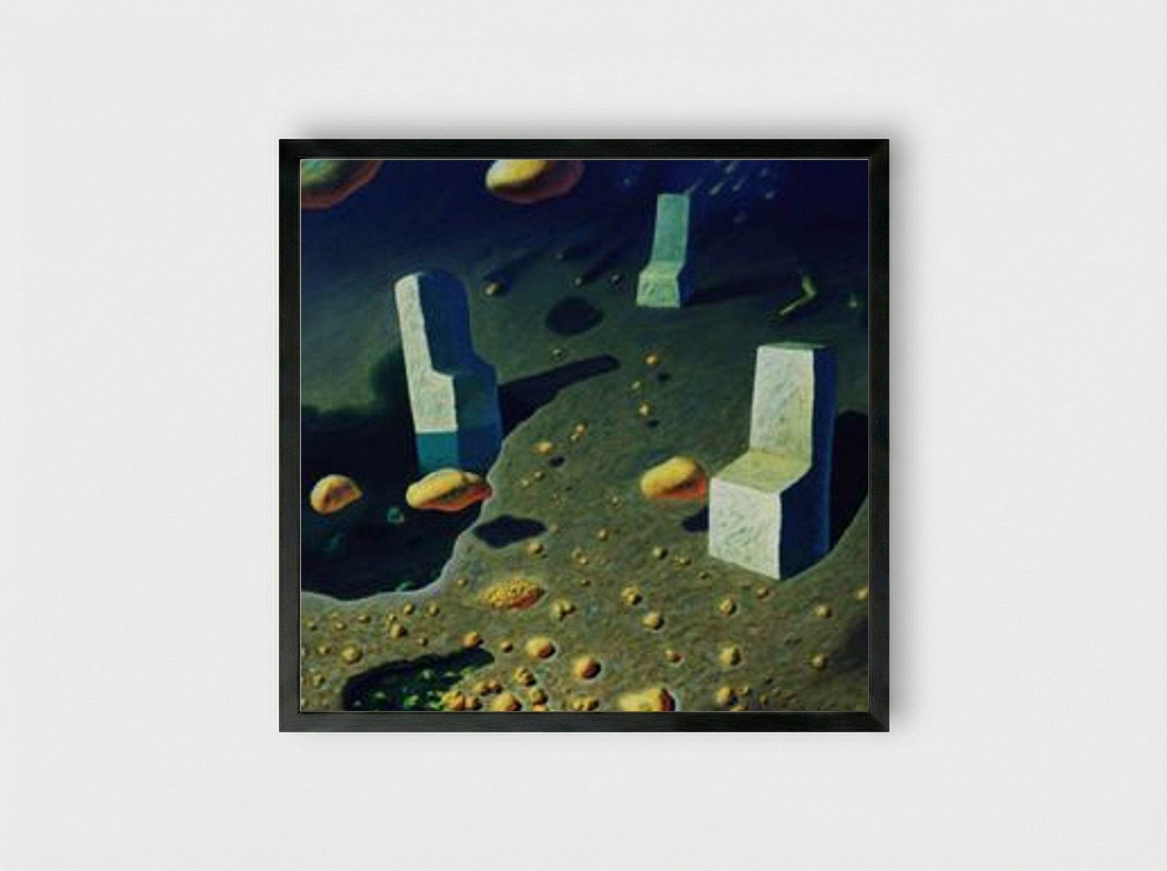Rain with Golden Balls - Sabin Balasa - Framed Print Black