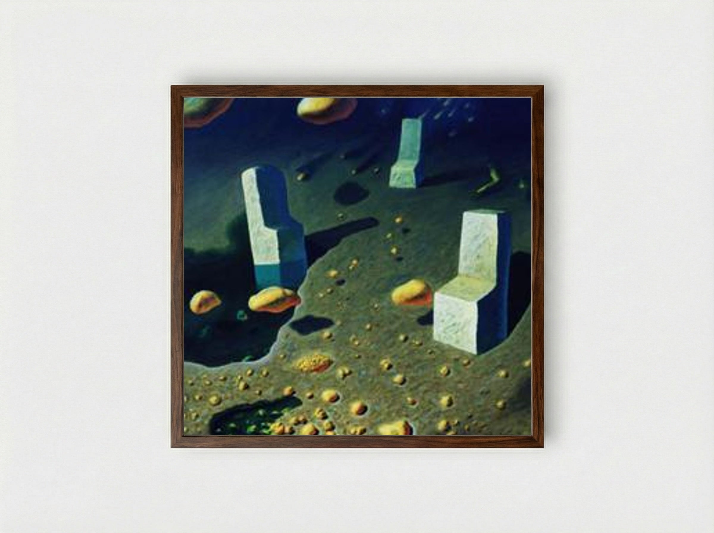 Rain with Golden Balls - Sabin Balasa - Framed Print Dark Wood
