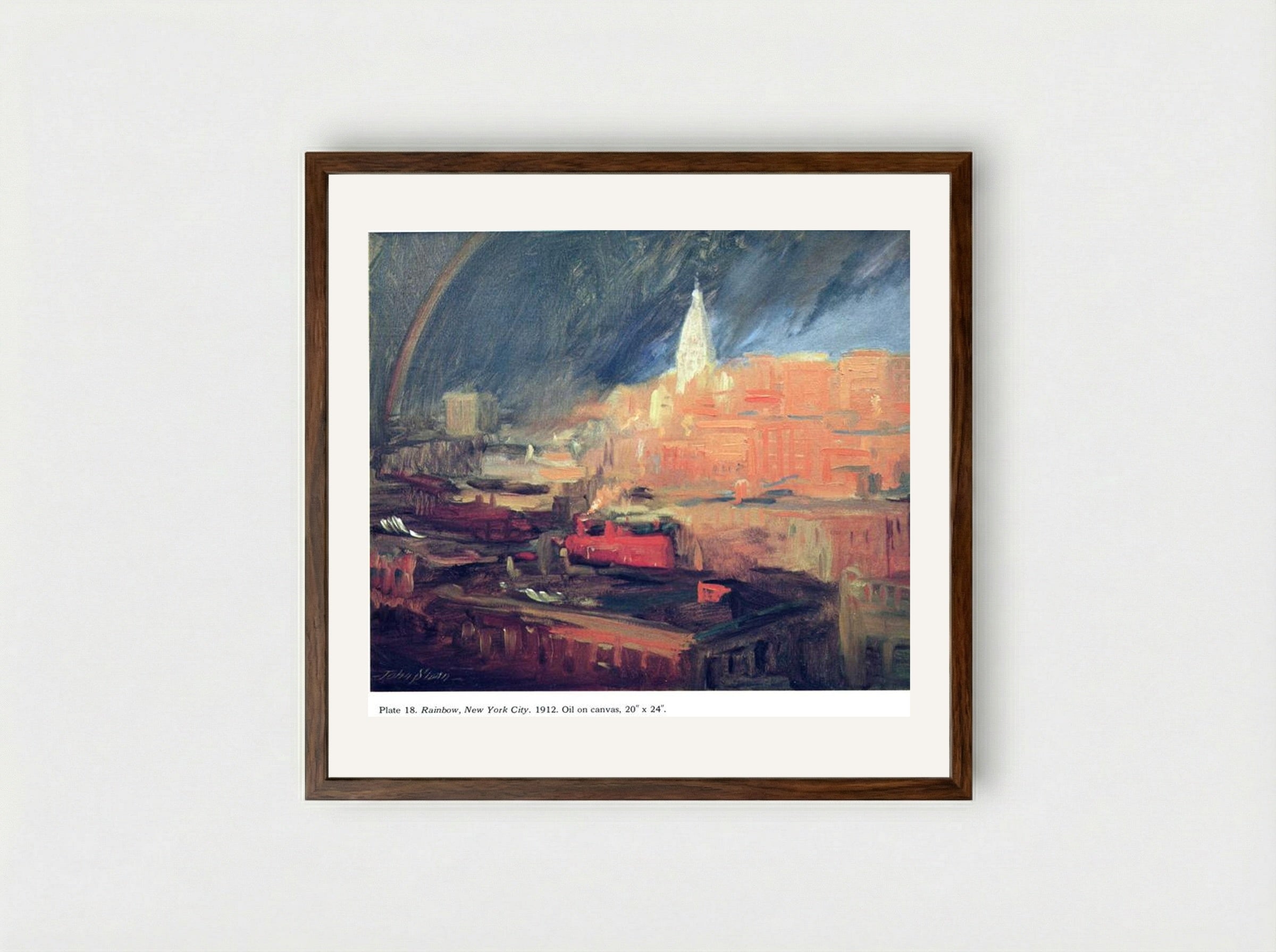 Rainbow, New York City - John French Sloan - Framed Print Dark Wood