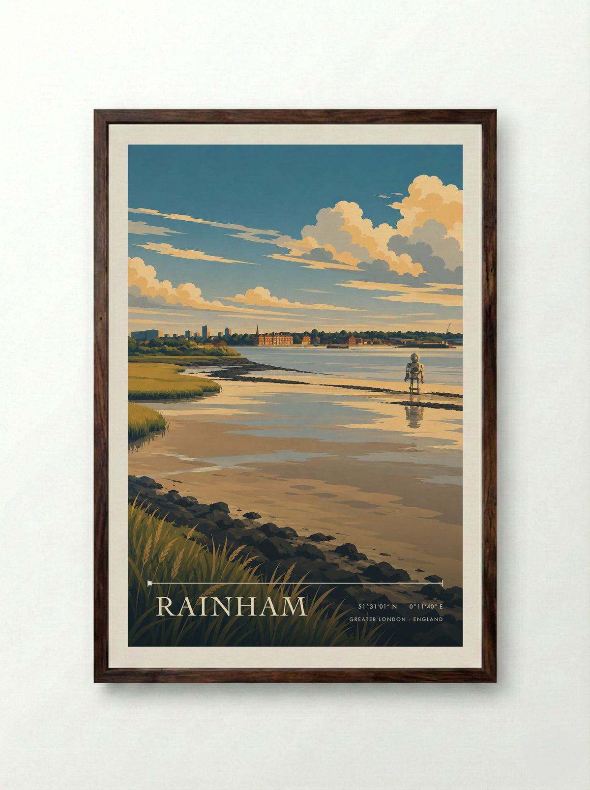 Rainham, Greater London | Travel Poster - Framed Print Dark Wood