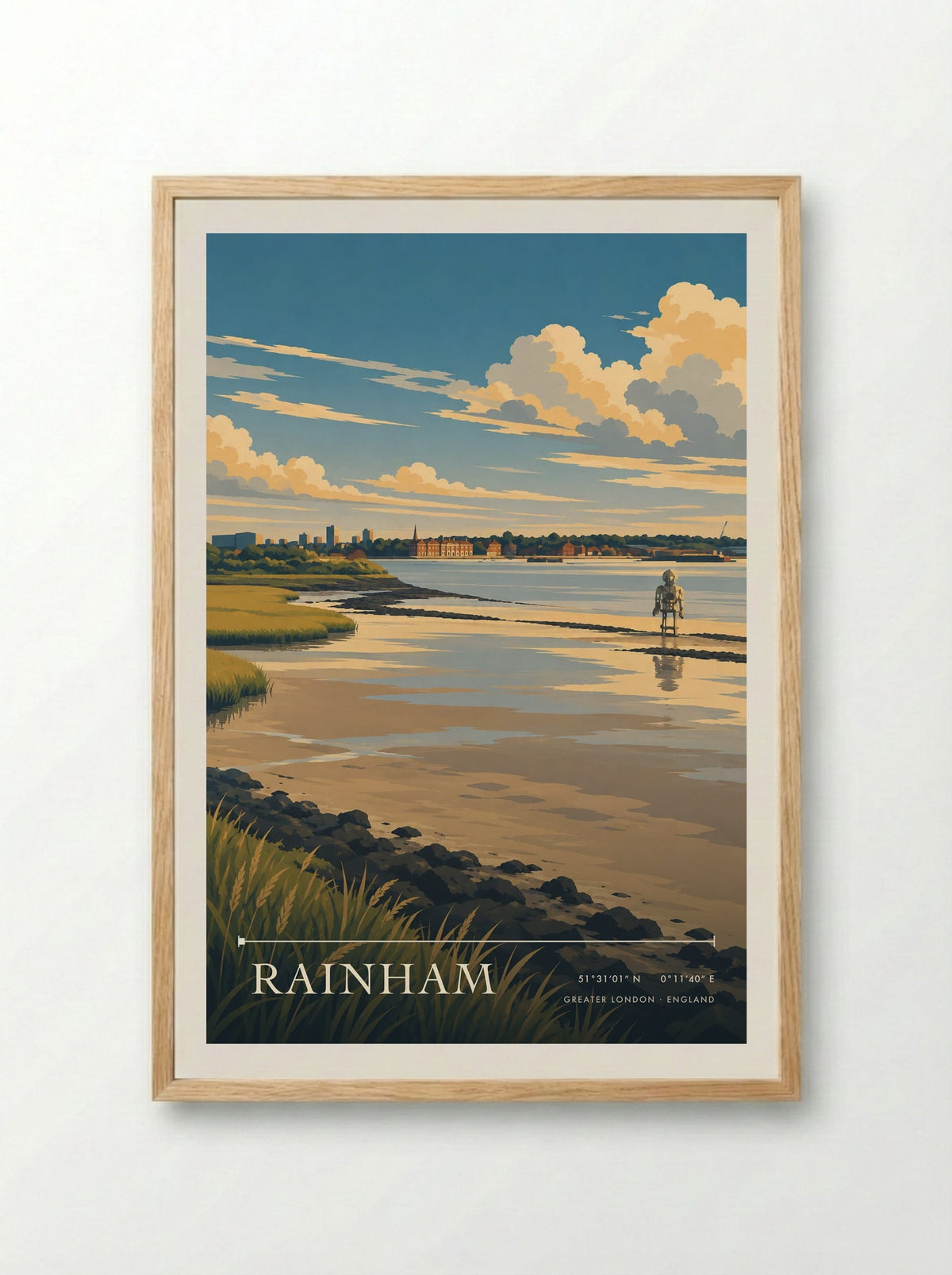Rainham, Greater London | Travel Poster - Framed Print Wood