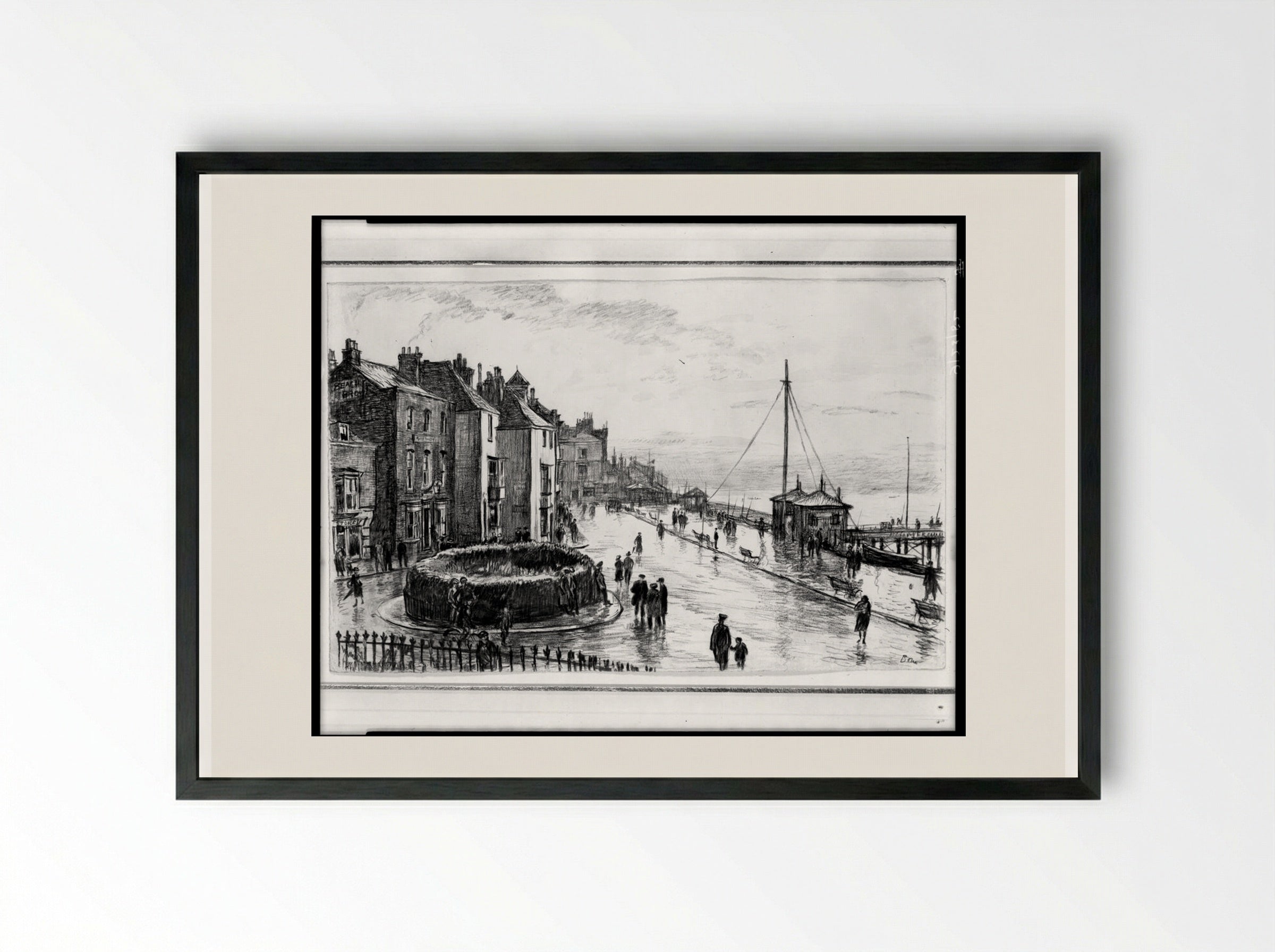 Rainy Day, Deal - Muirhead Bone - Framed Print Black