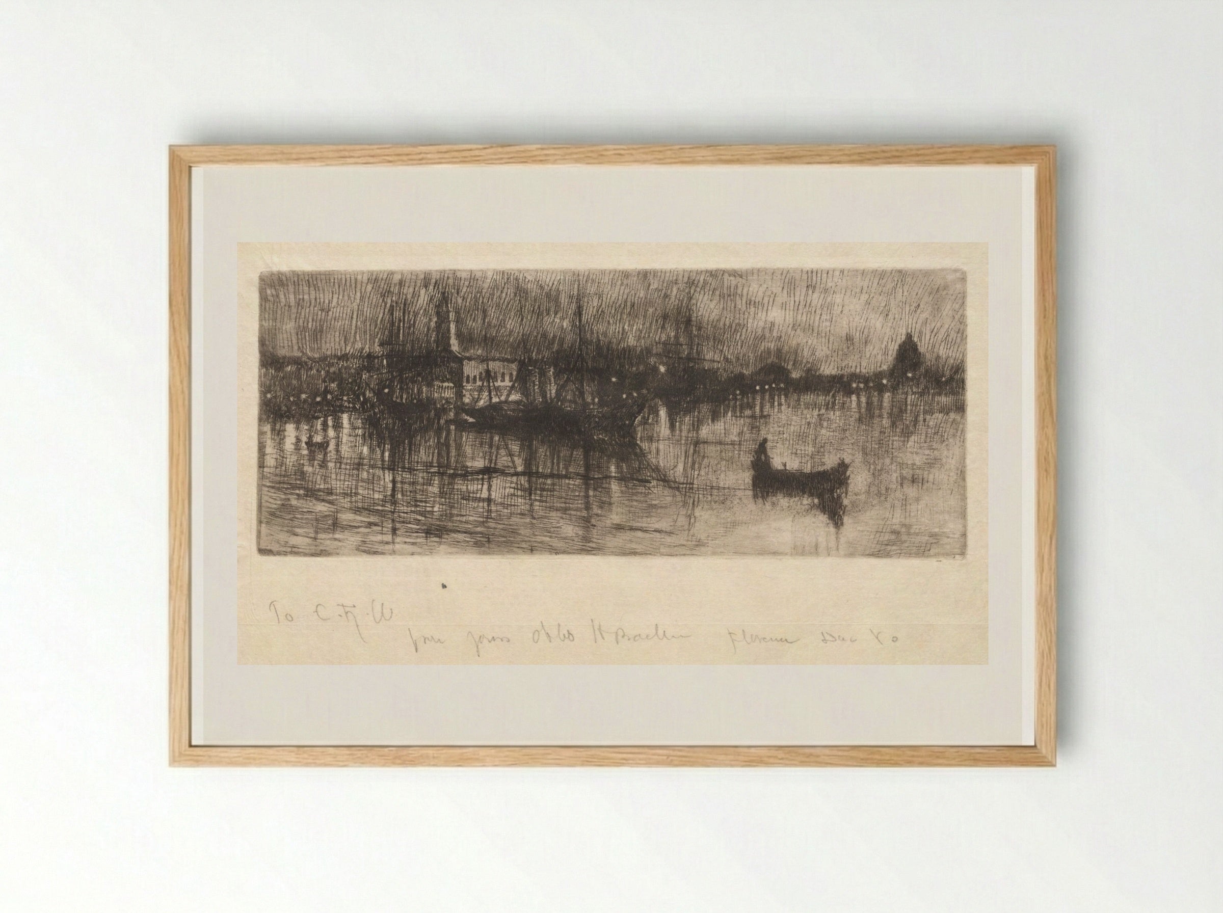 Rainy Night, Venice - Otto H. Bacher - Framed Print Wood