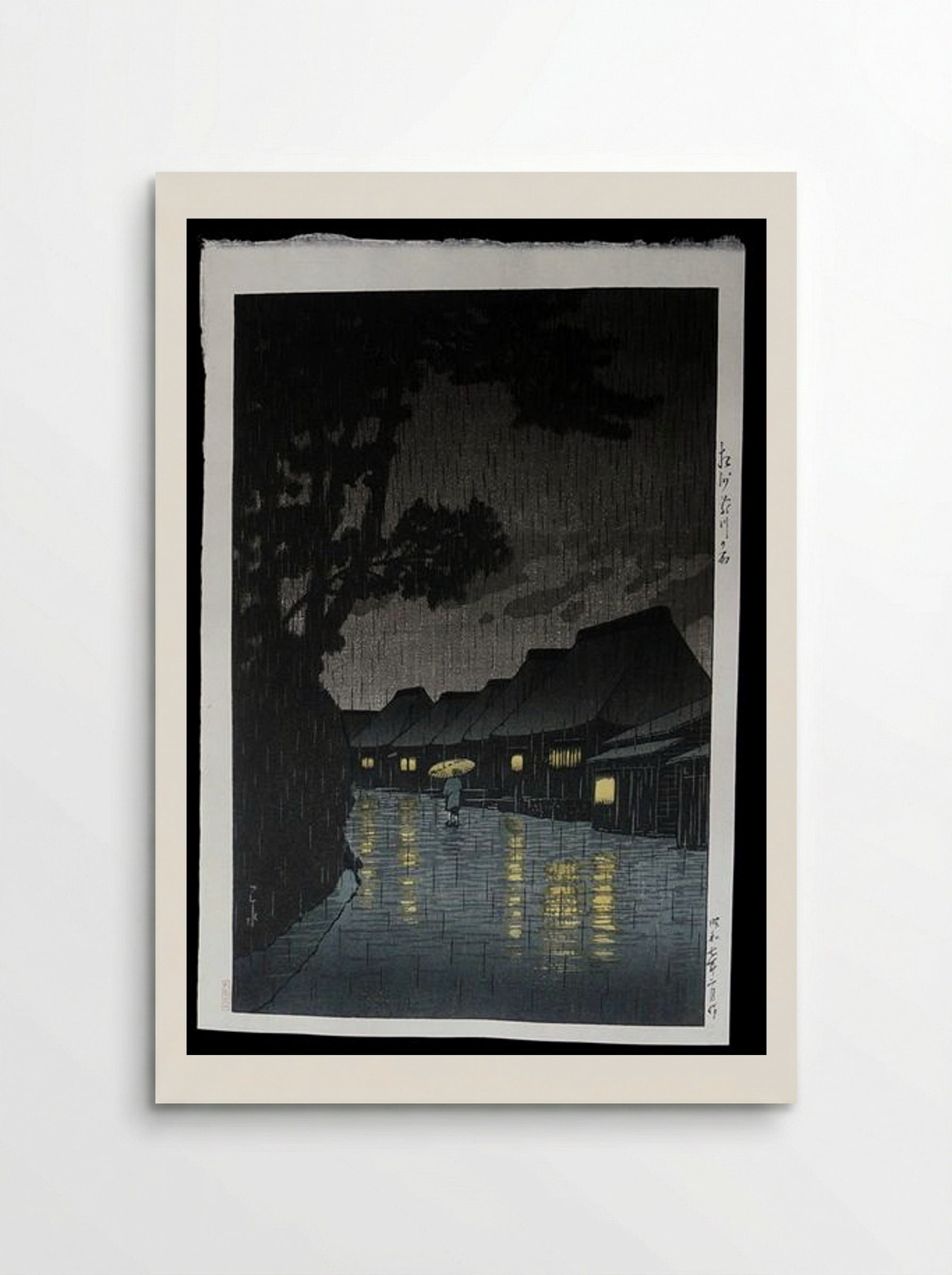 Rainy Night at Maekawa - Hasui Kawase - Poster