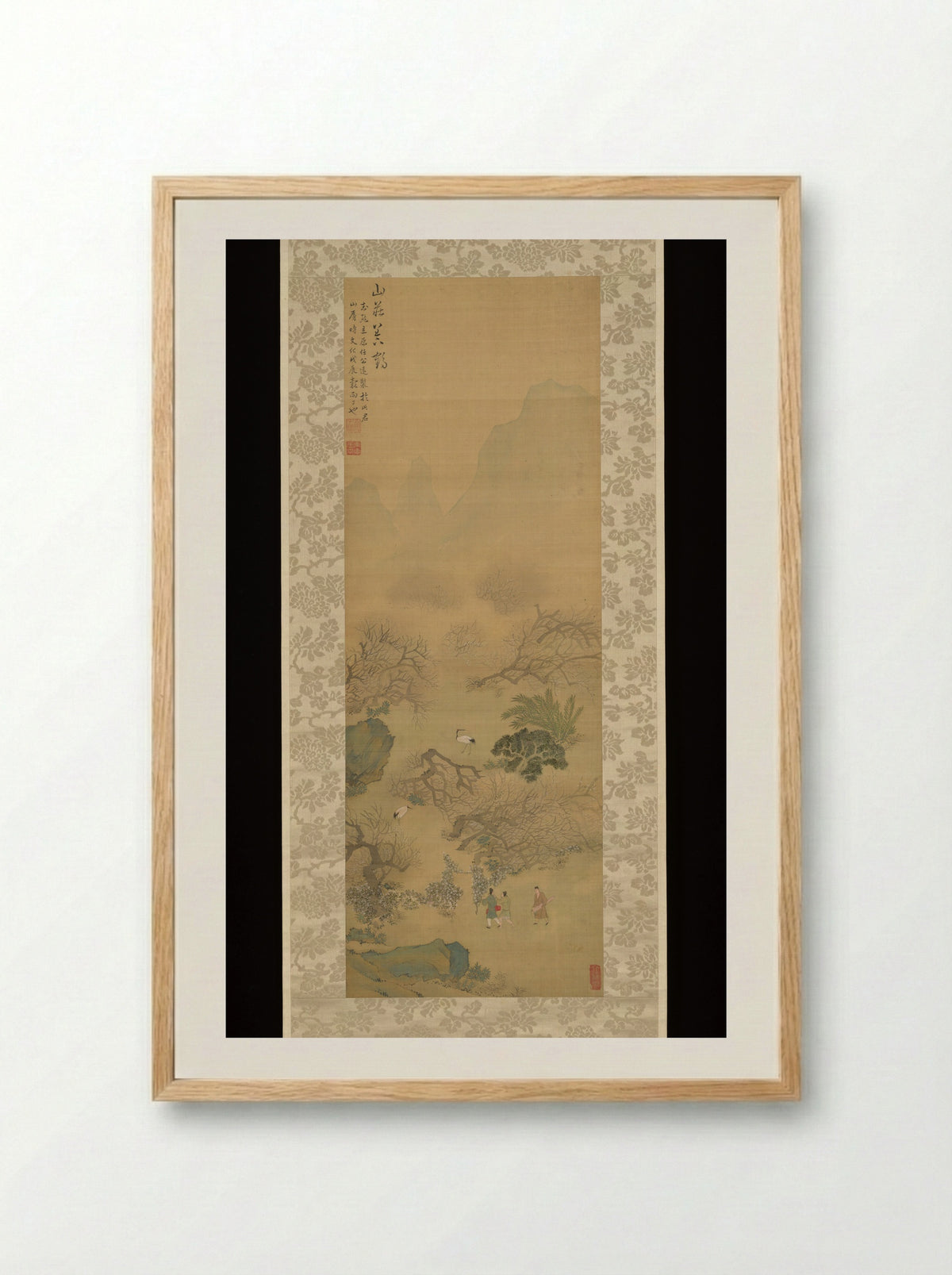 Raising Cranes at a Mountain Villa - Tachihara Kyōsho - Framed Print Wood