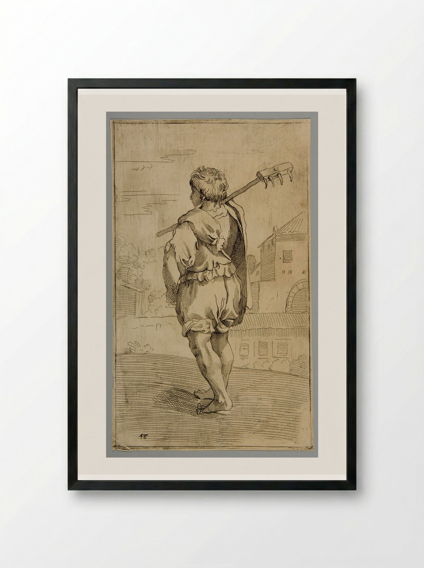 Raker of Grapes, Plate 48 - Simon Guillain - Framed Print Black