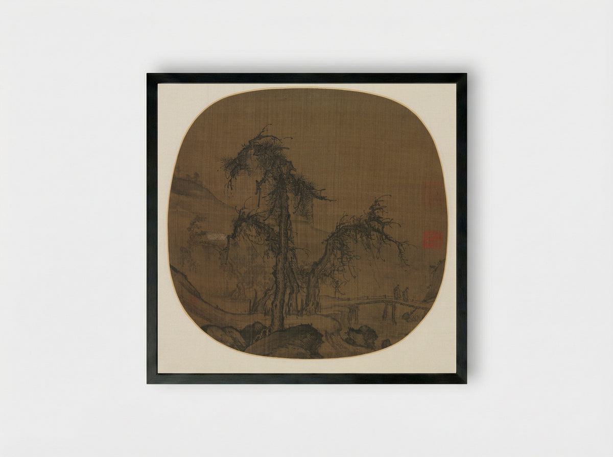 Ramblers over a Winding Stream - Luo Zhichuan - Framed Print Black