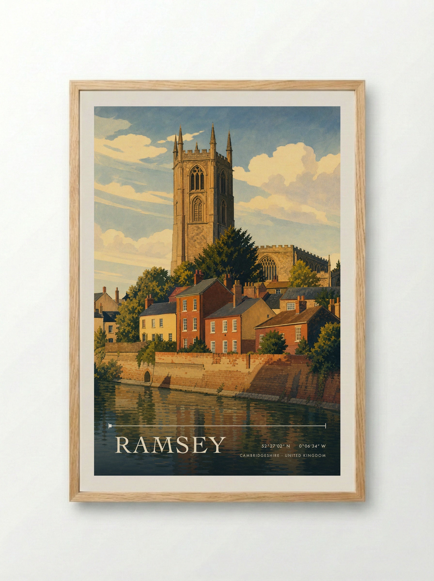 Ramsey Cambridgeshire United Kingdom Travel Poster - Framed Print Wood