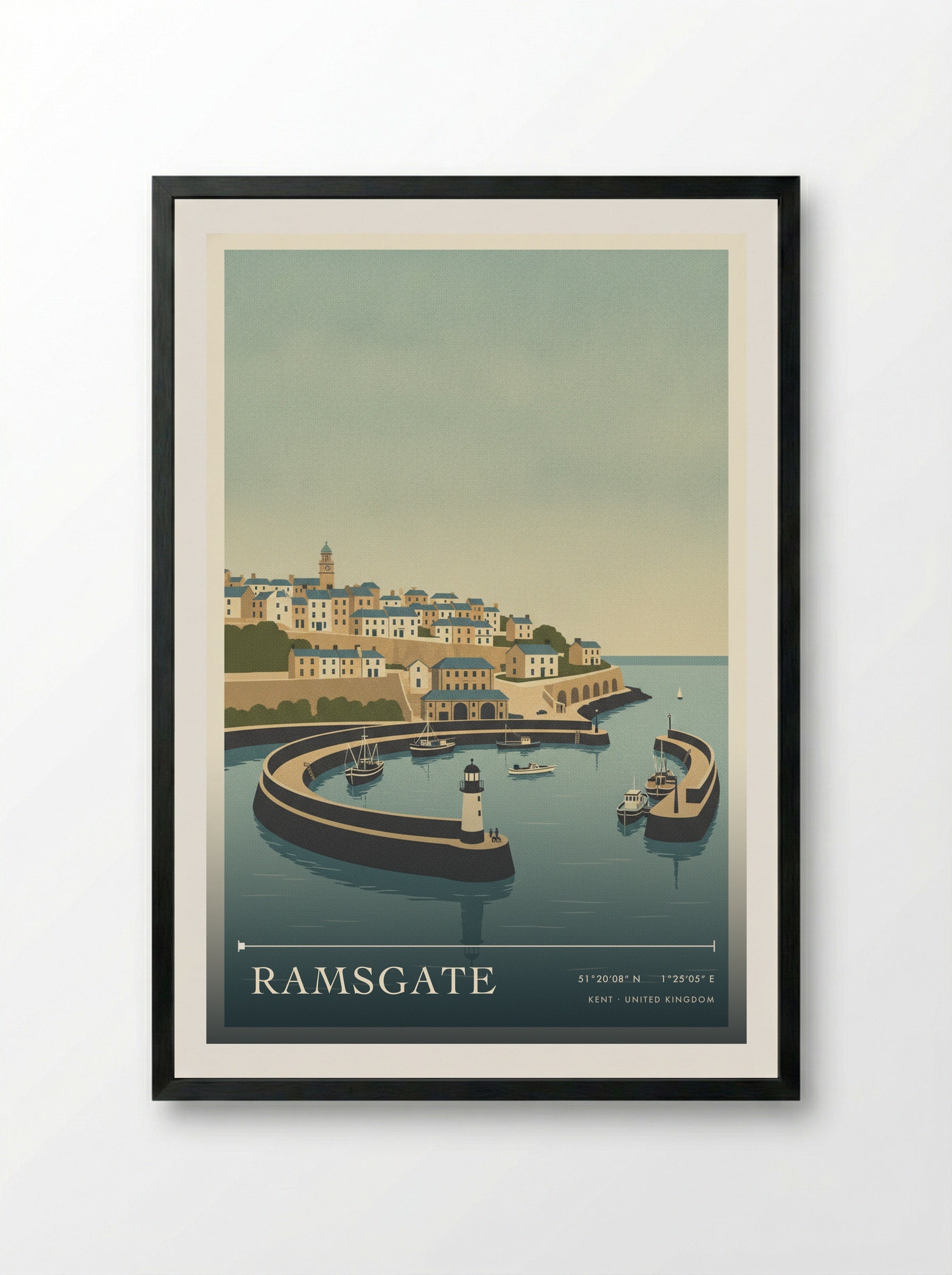 Ramsgate Kent United Kingdom Travel Poster - Framed Print Black