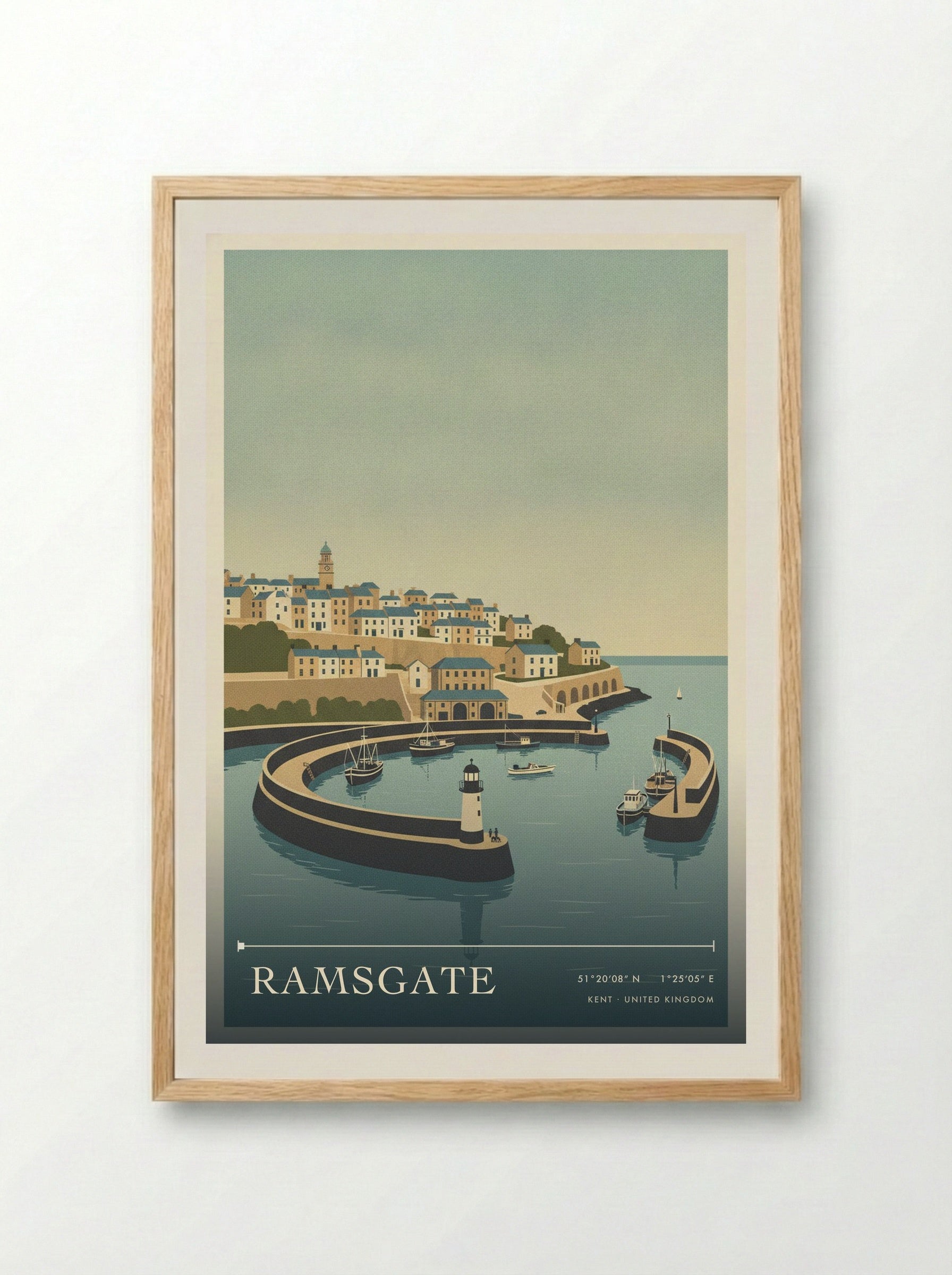 Ramsgate Kent United Kingdom Travel Poster - Framed Print Wood