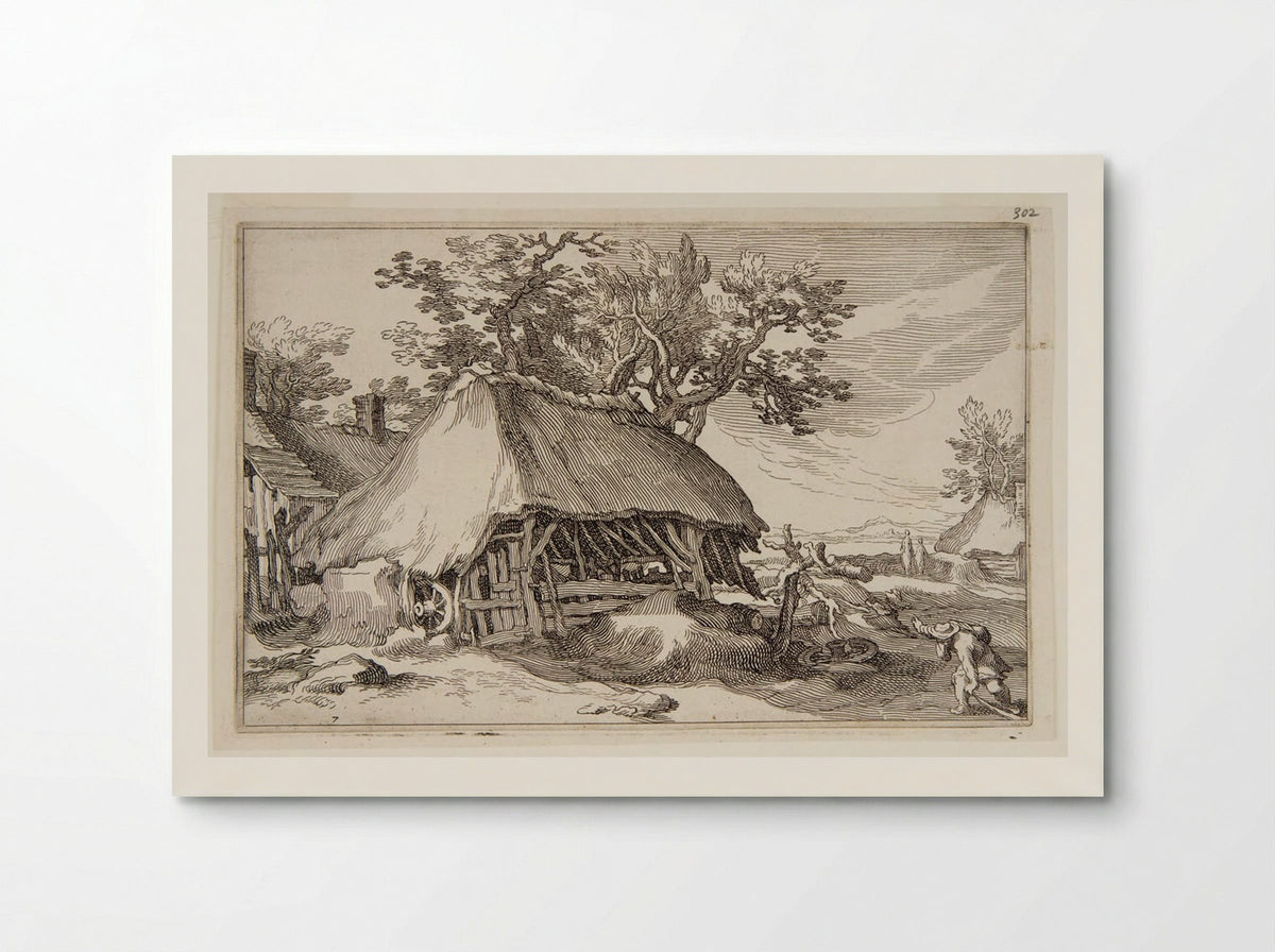 Ramshackle Hut with a Wagon Wheel - Boetius Adamsz. Bolswert - Poster