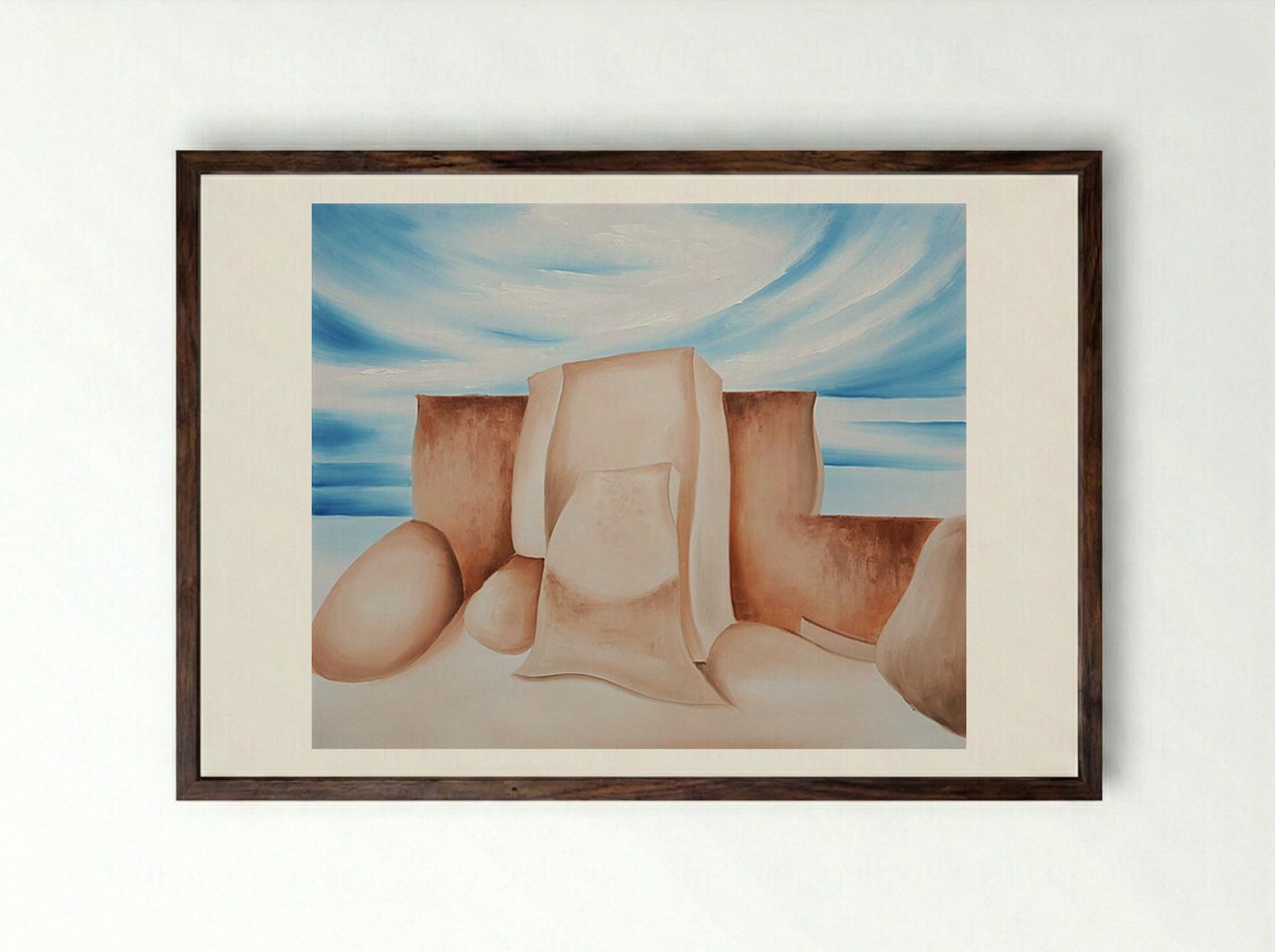 Ranchos Church, New Mexico - Georgia O'Keeffe - Framed Print Dark Wood