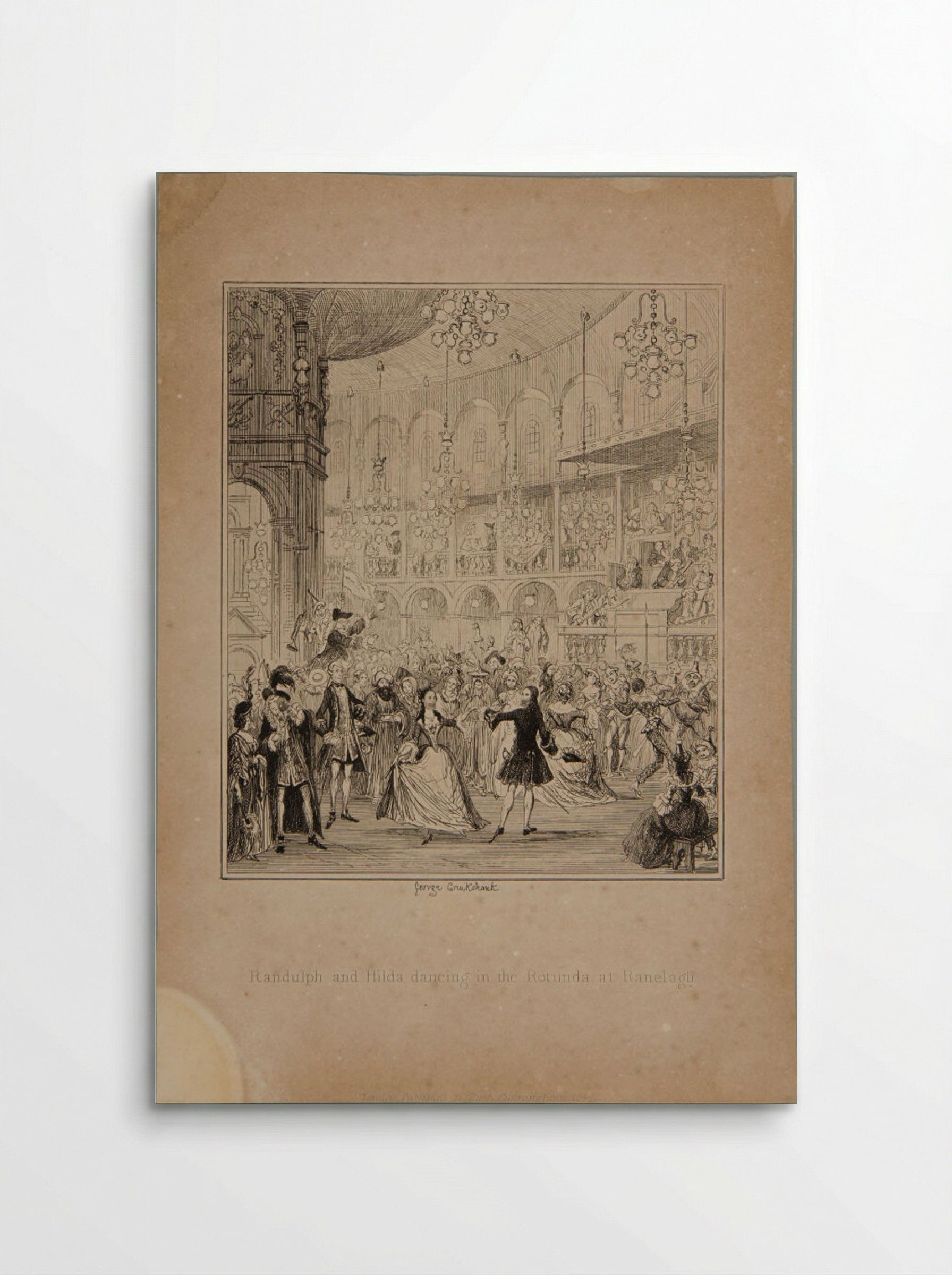 Randulph and Hilda Dancing in the Rotunda at Ranelagh - George Cruikshank - Poster