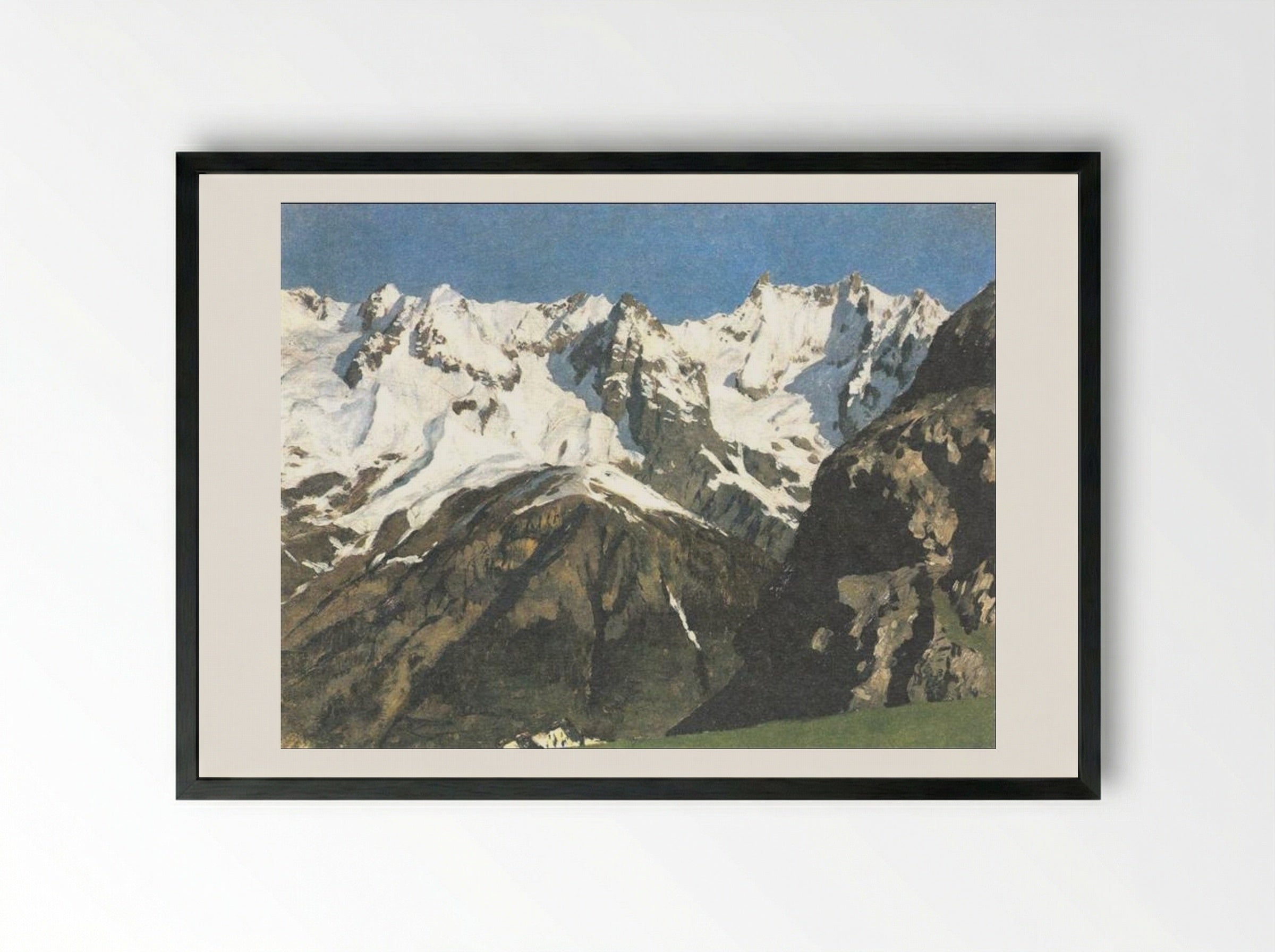 Range of Mountains, Mont Blanc - Isaac Levitan - Framed Print Black