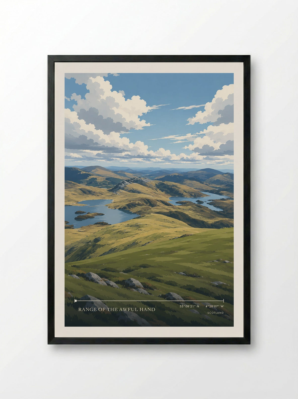 Range of the Awful Hand | Travel Poster - Framed Print Black