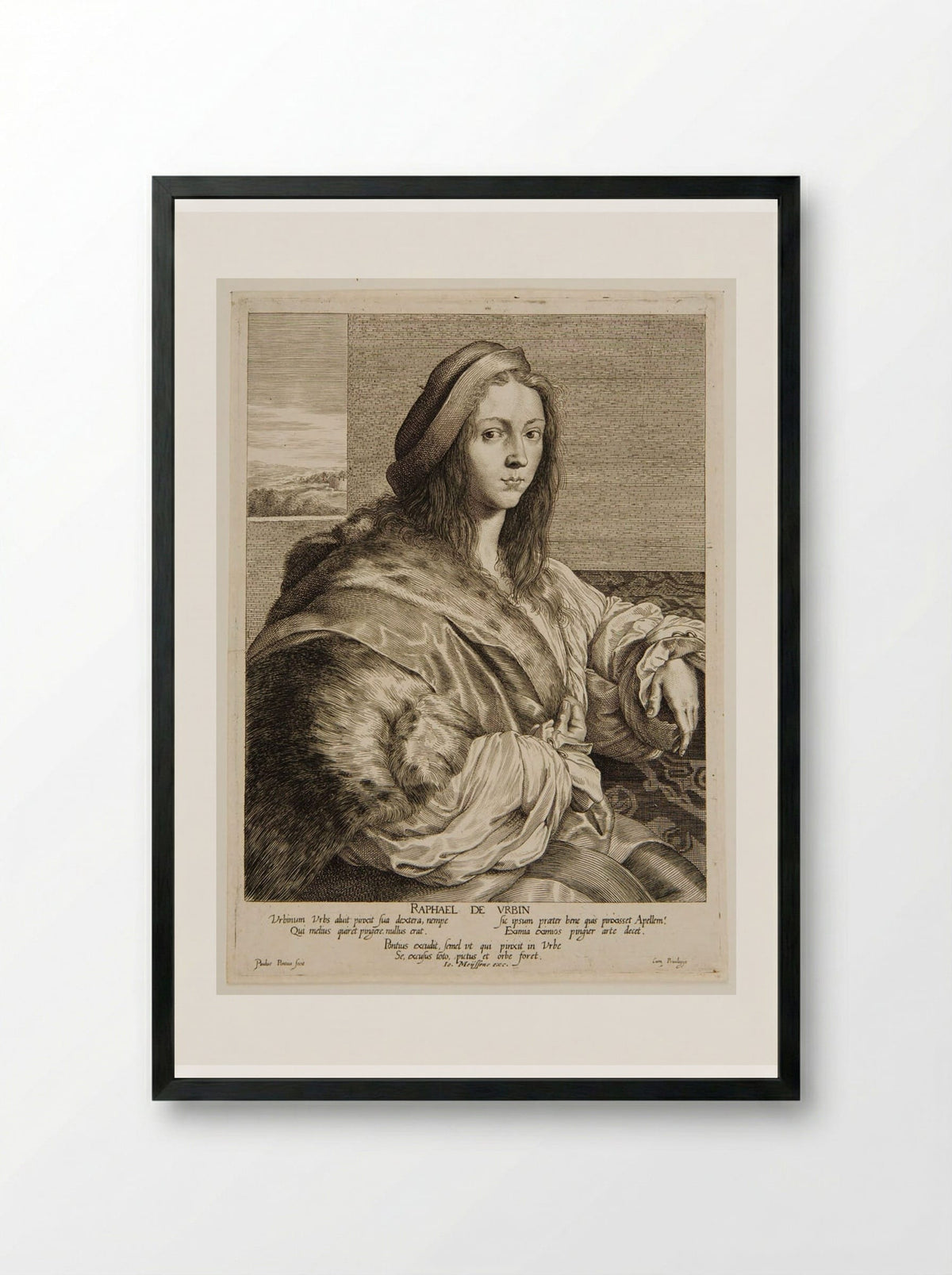 Raphael Urbin - Paulus Pontius - Framed Print Black