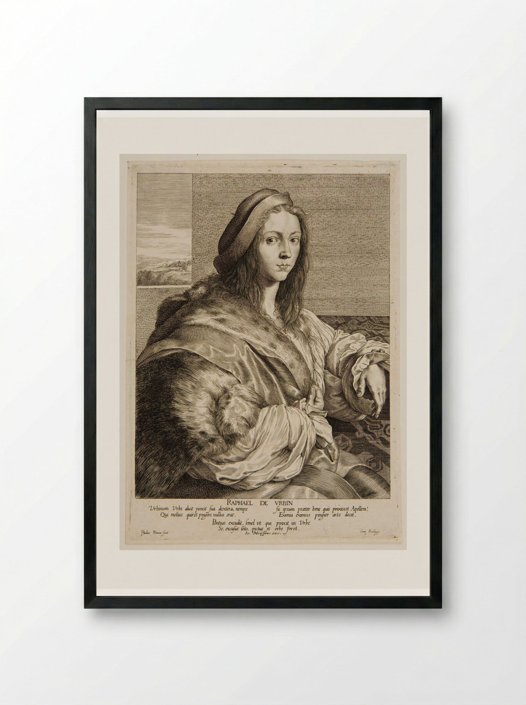 Raphael Urbin - Paulus Pontius - Framed Print Black