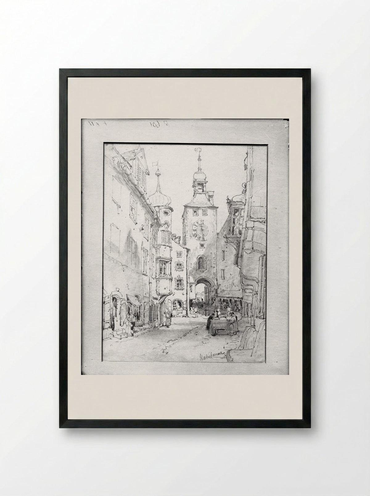 Ratisbonne (Regensburg) - Samuel Prout - Framed Print Black