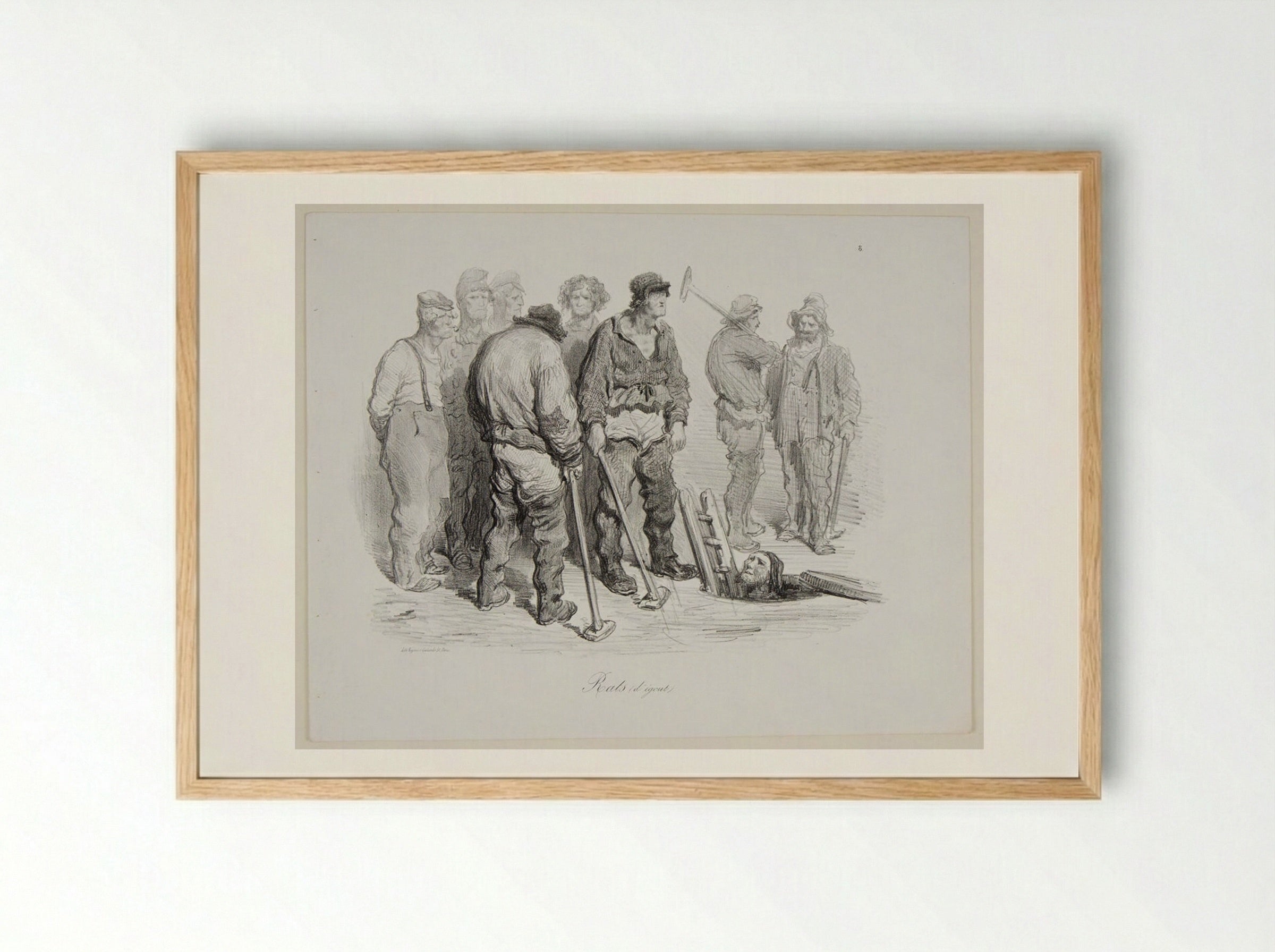 Rats d'égout (Sewer Rats) - Gustave Doré - Framed Print Wood
