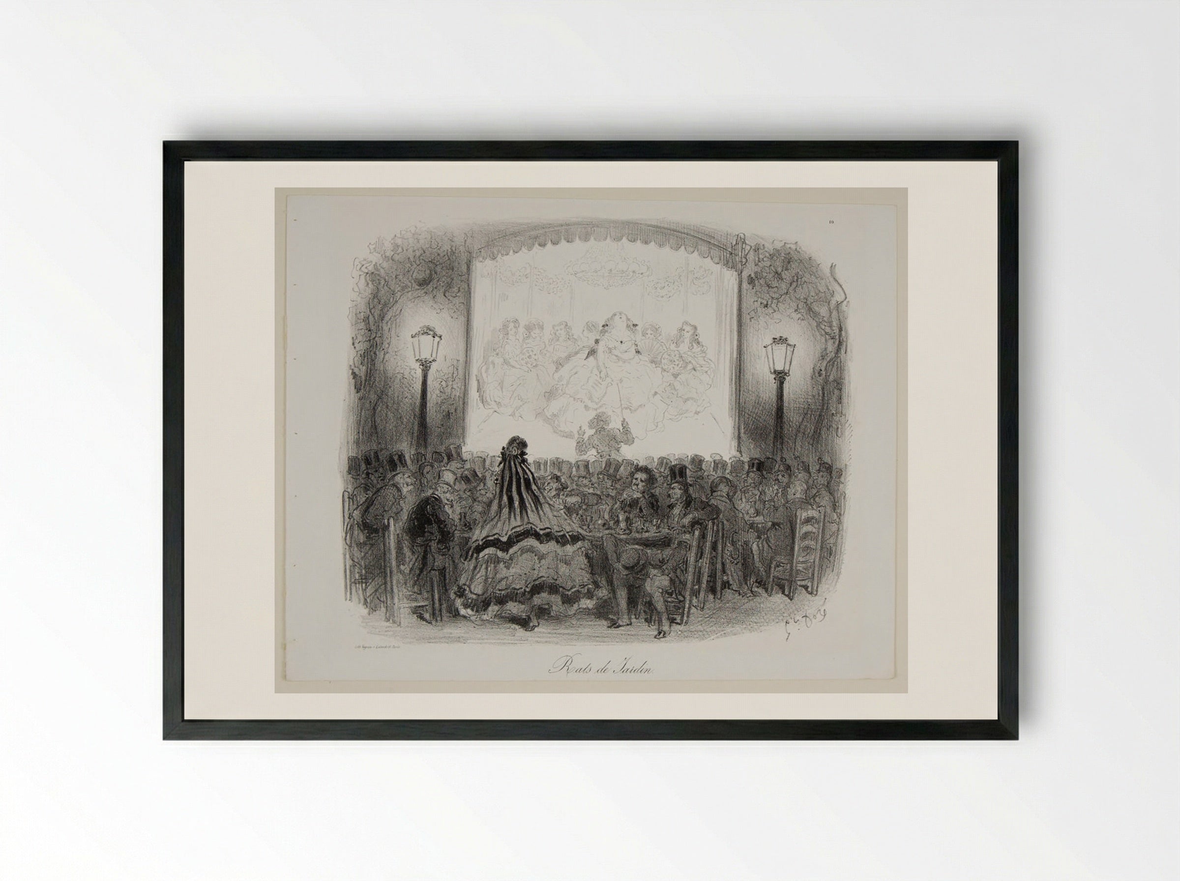 Rats de Jardin - Gustave Doré - Framed Print Black