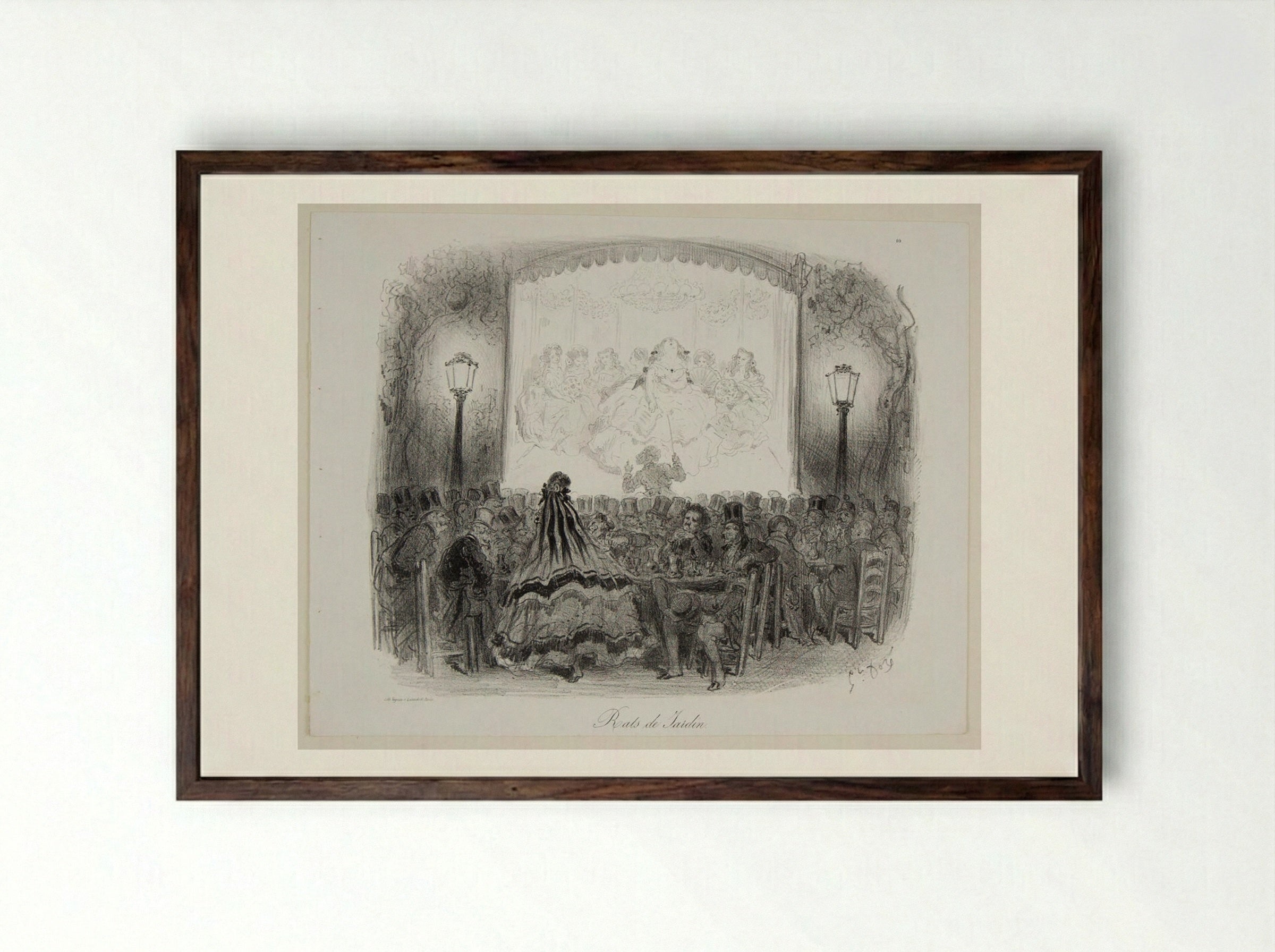 Rats de Jardin - Gustave Doré - Framed Print Dark Wood