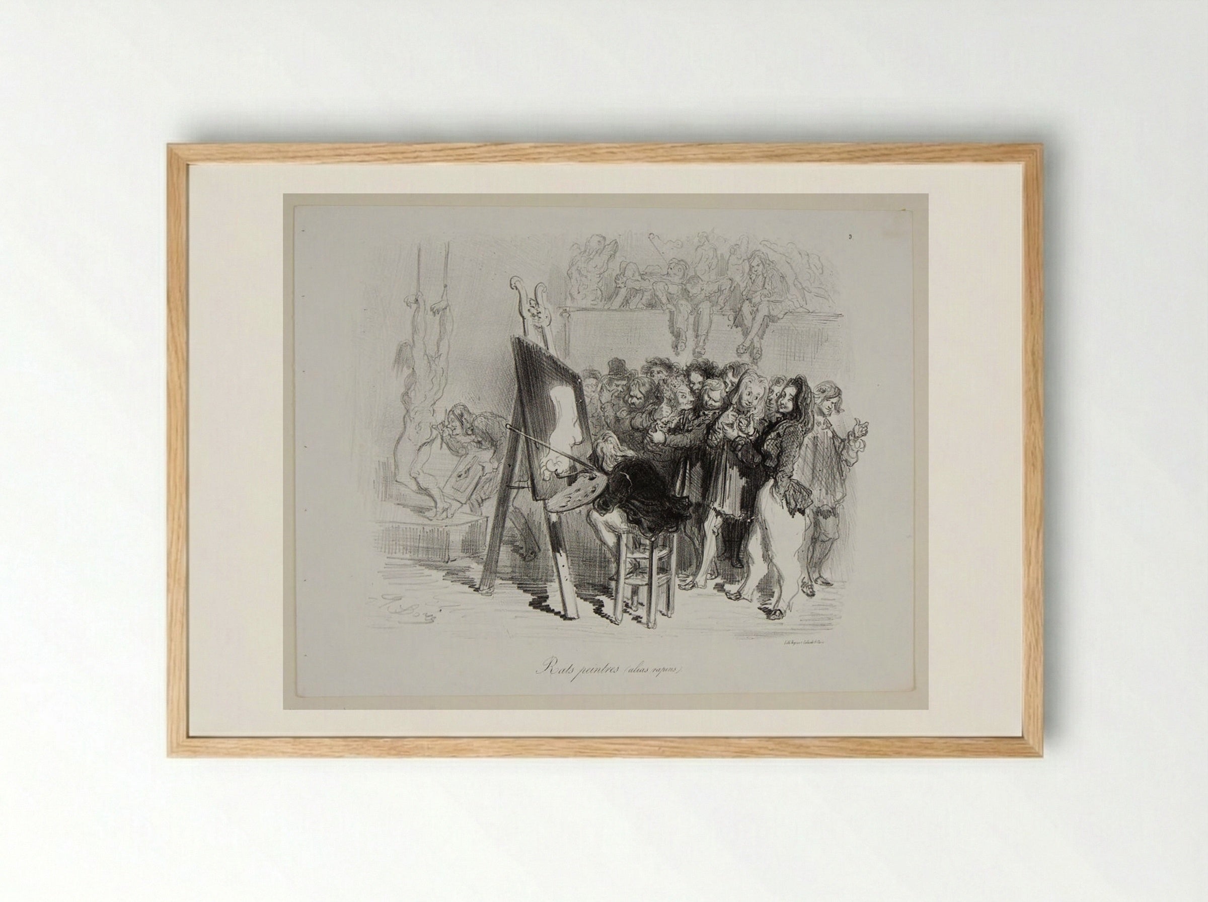 Rats peintres (alias rapins) - Gustave Doré - Framed Print Wood