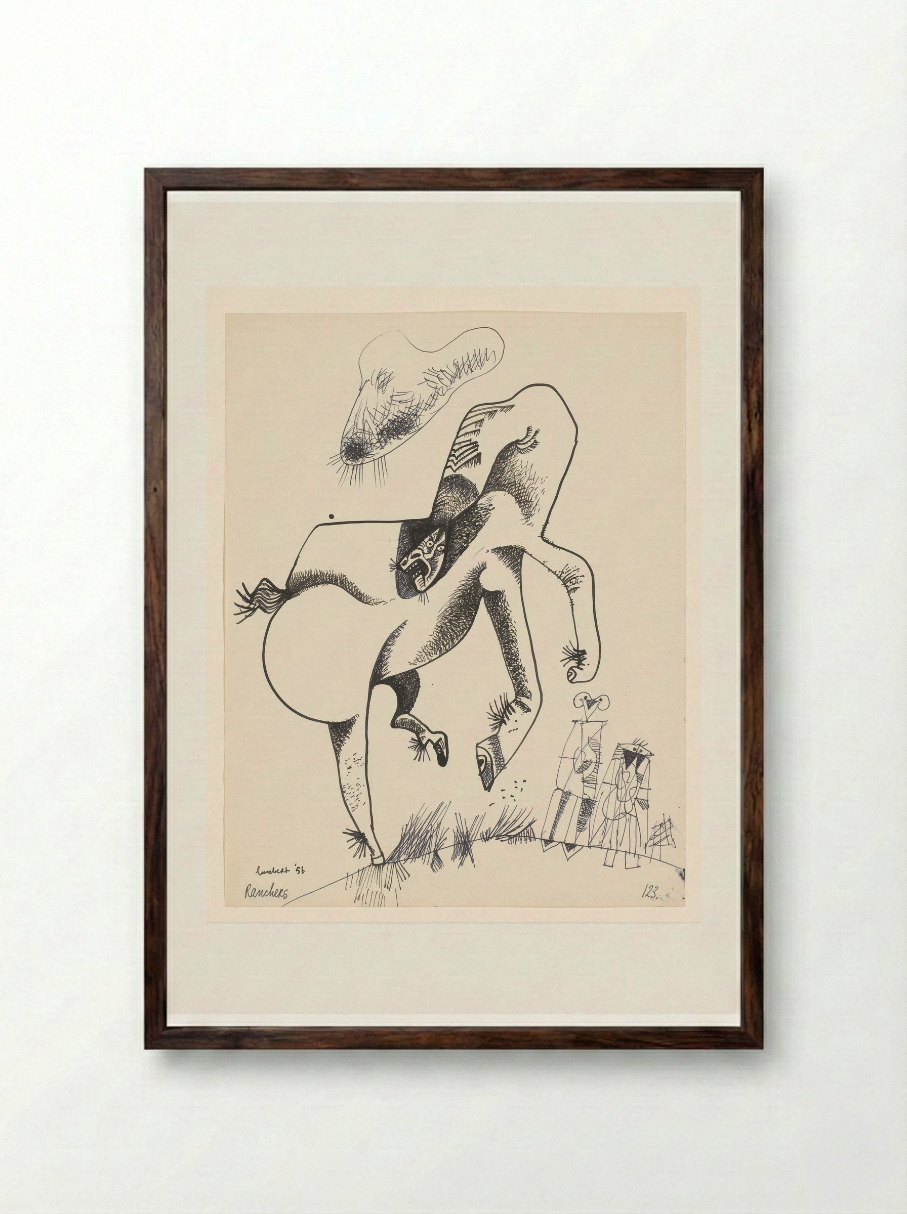 Rauchers - Lucebert - Framed Print Dark Wood