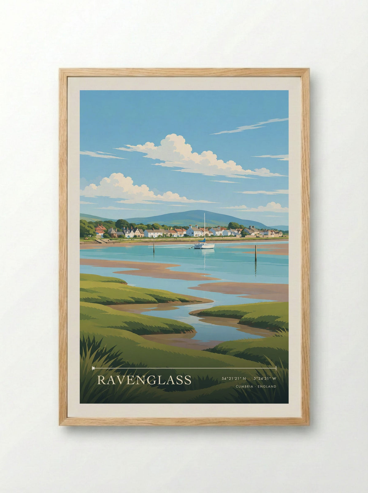 Ravenglass, Cumbria | Travel Poster - Framed Print Wood