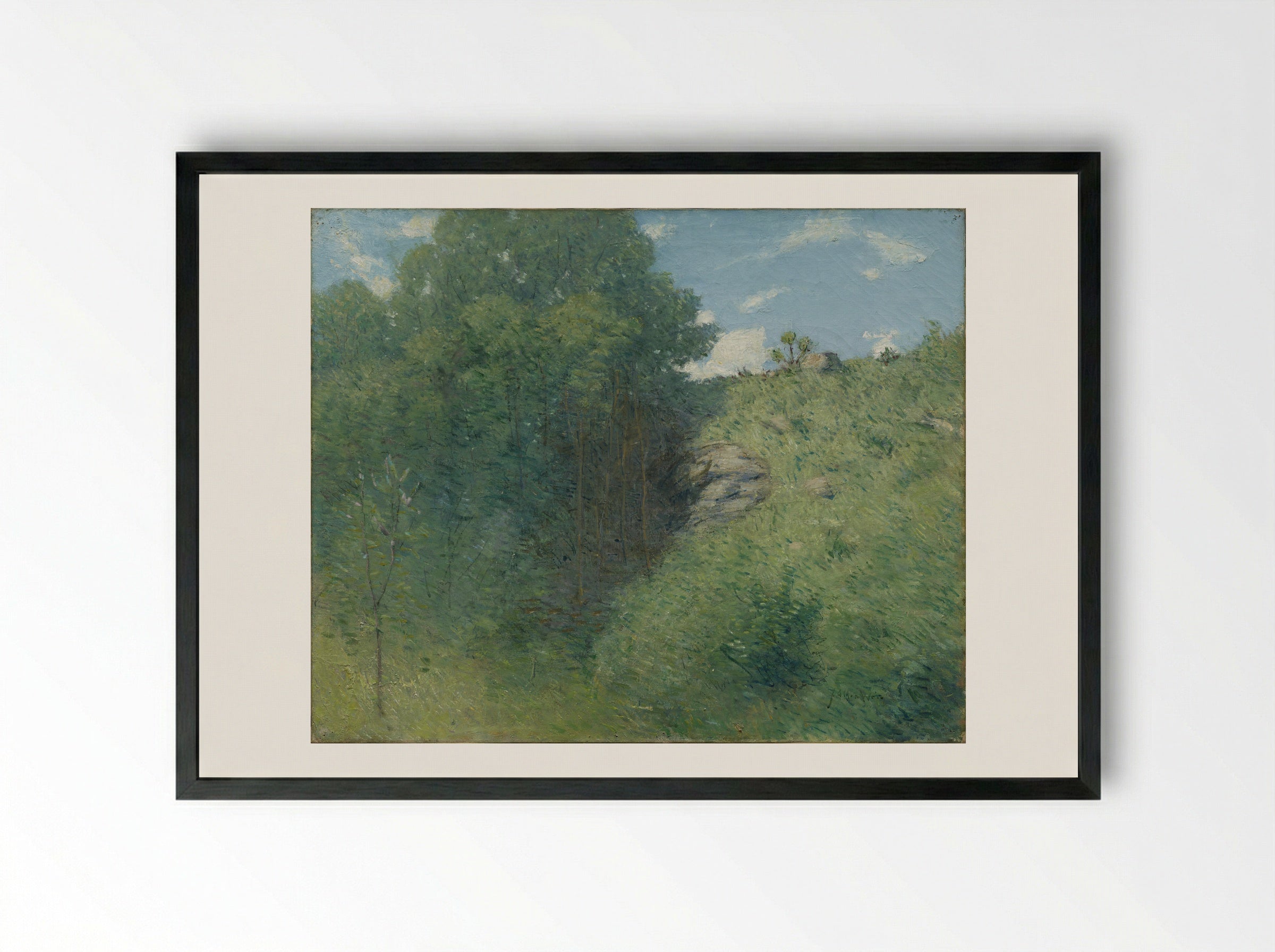 Ravine near Branchville - Julian Alden Weir - Framed Print Black