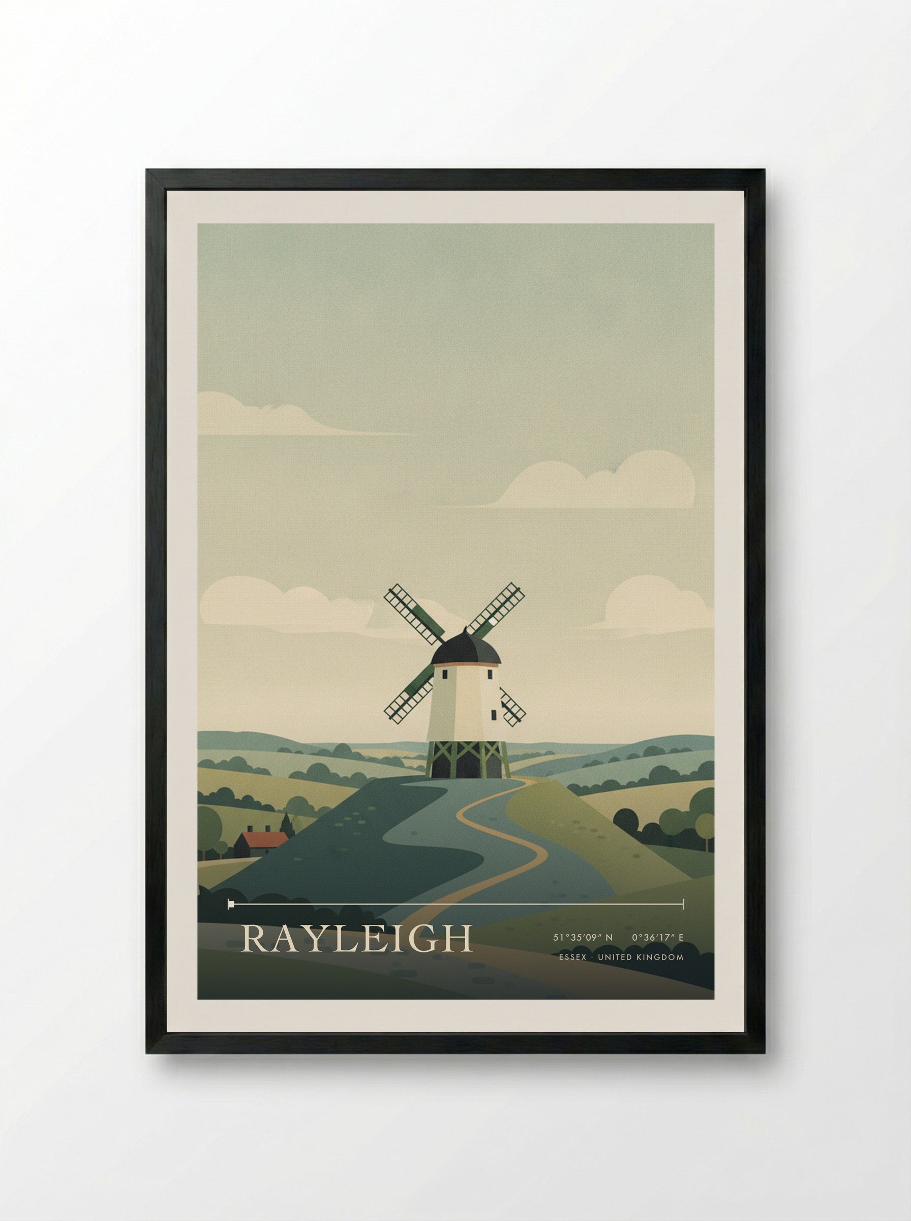 Rayleigh Essex United Kingdom Travel Poster - Framed Print Black
