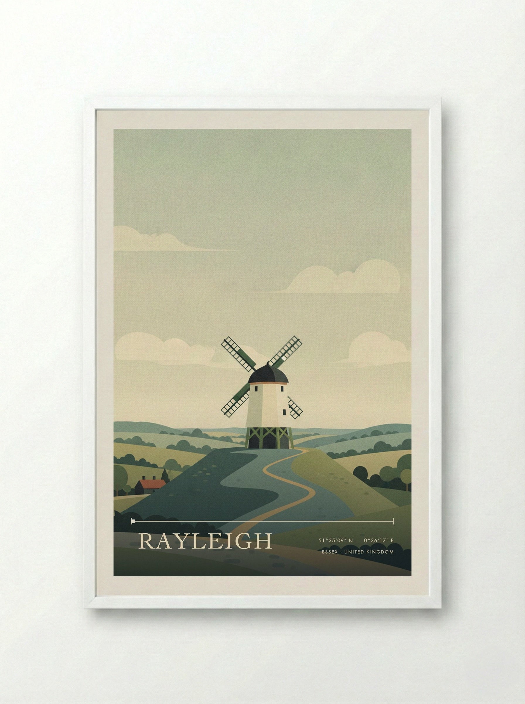 Rayleigh Essex United Kingdom Travel Poster - Framed Print White