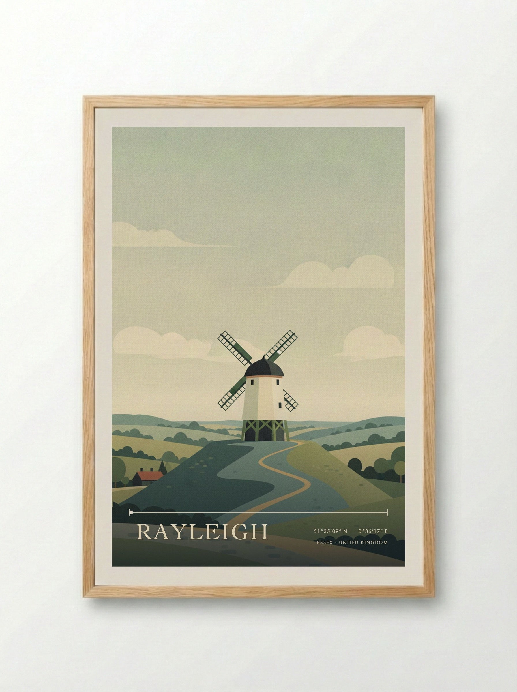 Rayleigh Essex United Kingdom Travel Poster - Framed Print Wood