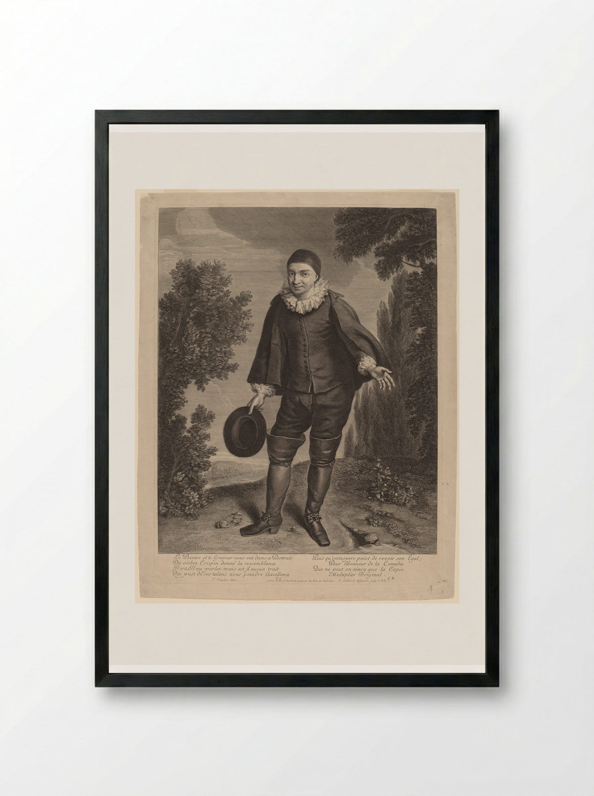 Raymond Poisson as Crispin - Gérard Edelinck - Framed Print Black