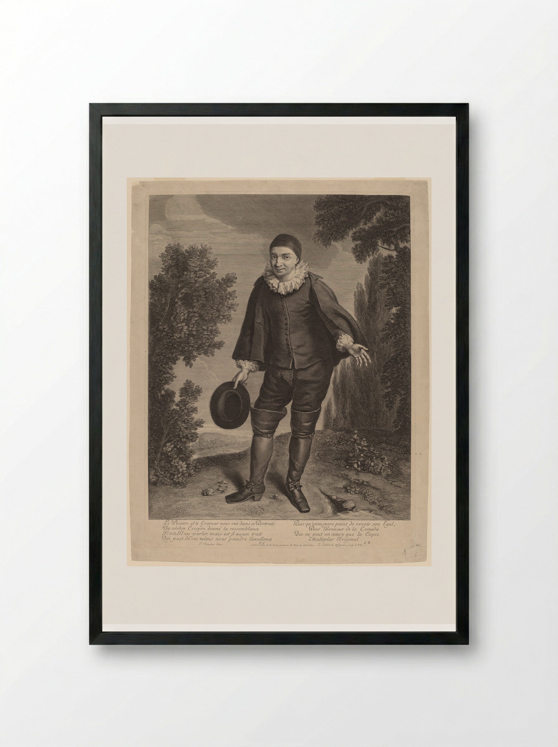 Raymond Poisson as Crispin - Gérard Edelinck - Framed Print Black