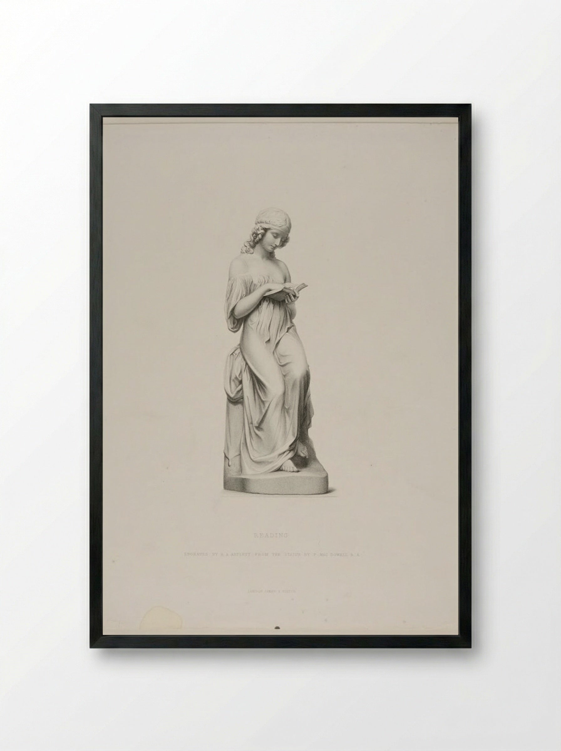 Reading (After Patrick MacDowell) - Richard Austin Artlett - Framed Print Black