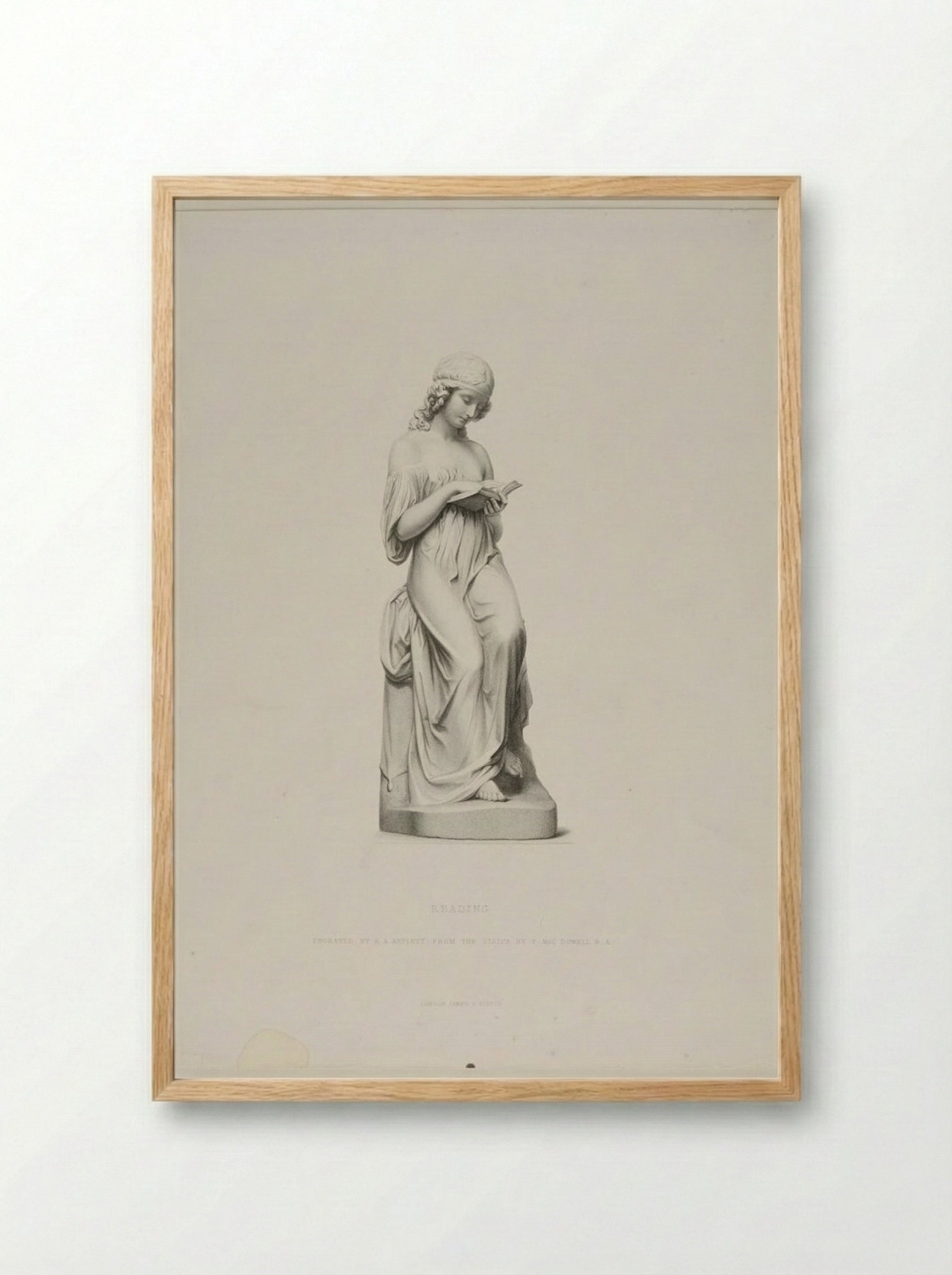 Reading (After Patrick MacDowell) - Richard Austin Artlett - Framed Print Wood