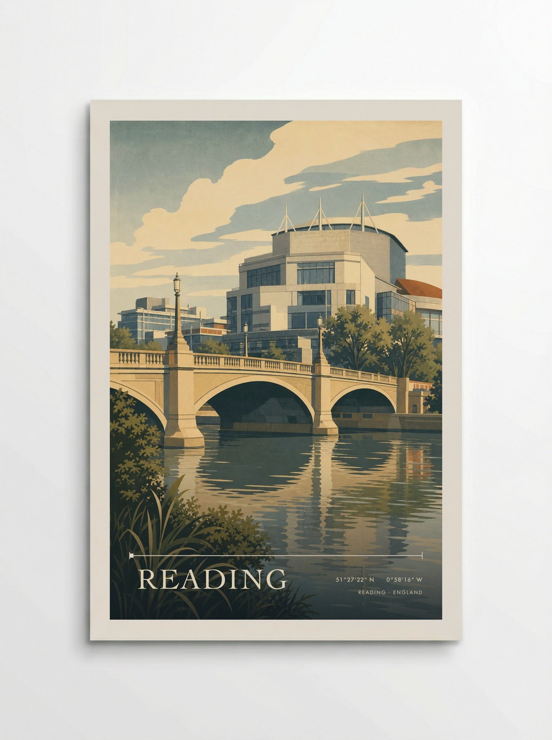 Reading England Travel Poster - Poster