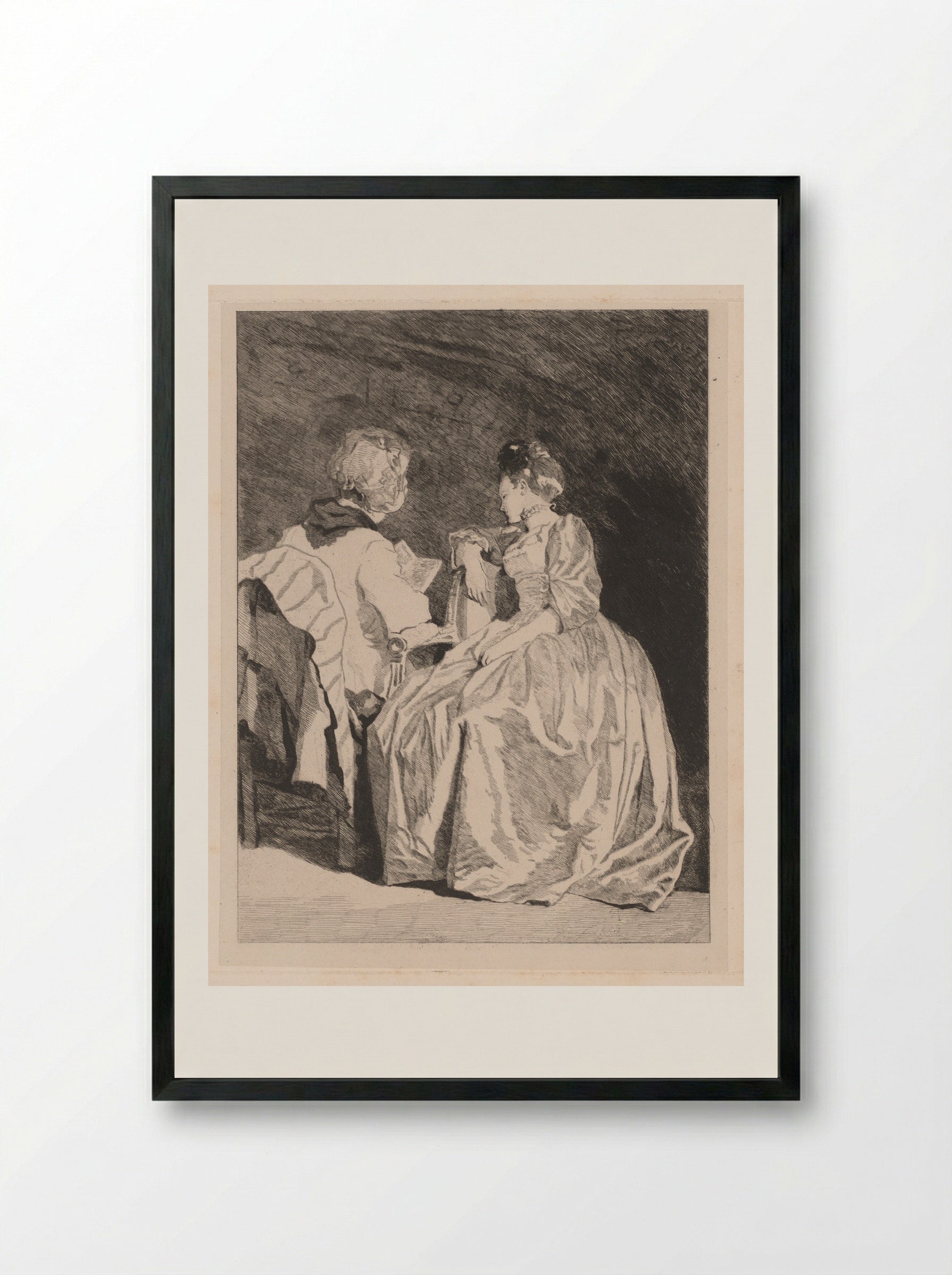 Reading (Jules de Goncourt) - Jules de Goncourt - Framed Print Black