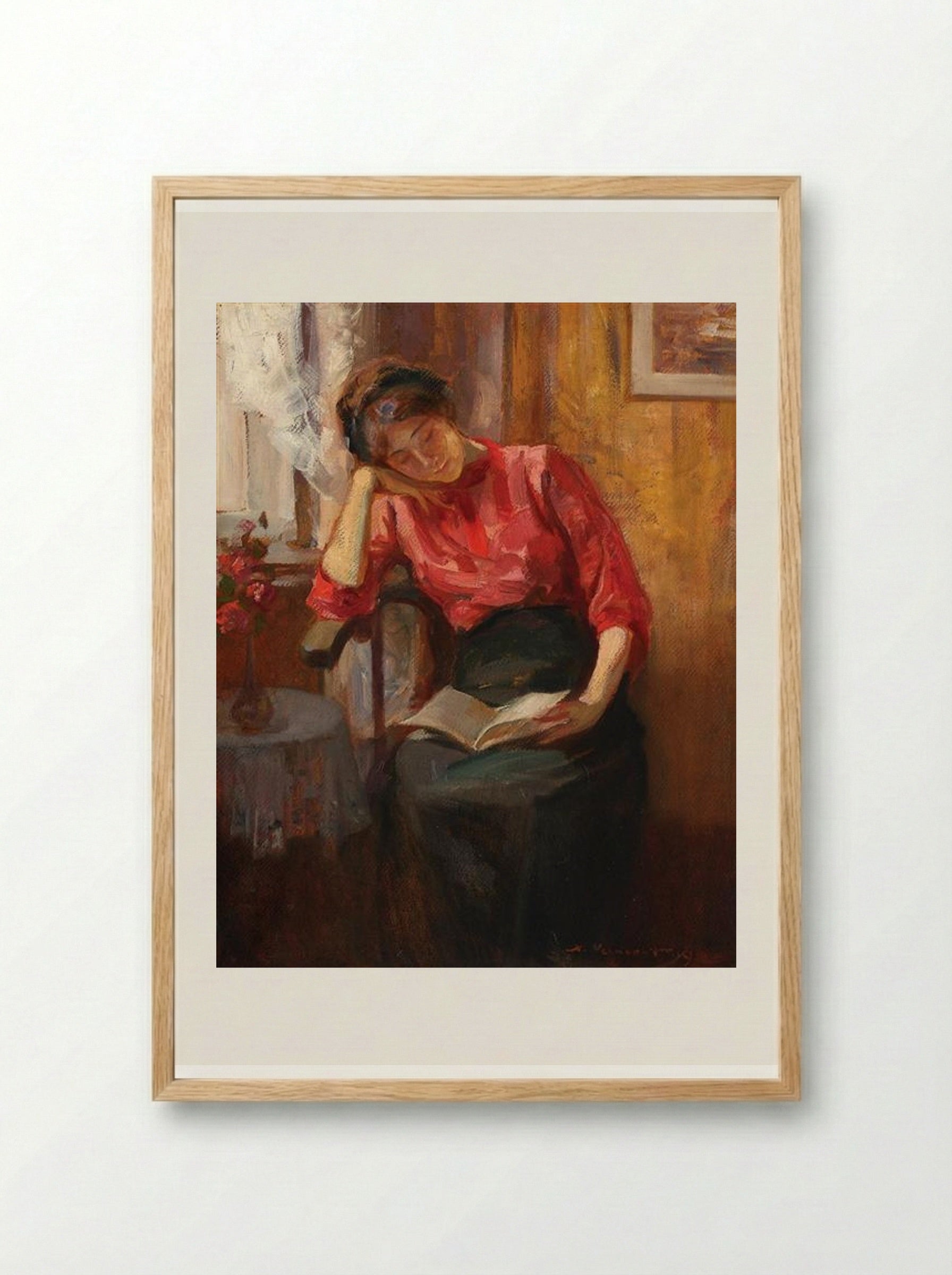 Reading - Nicolae Vermont - Framed Print Wood