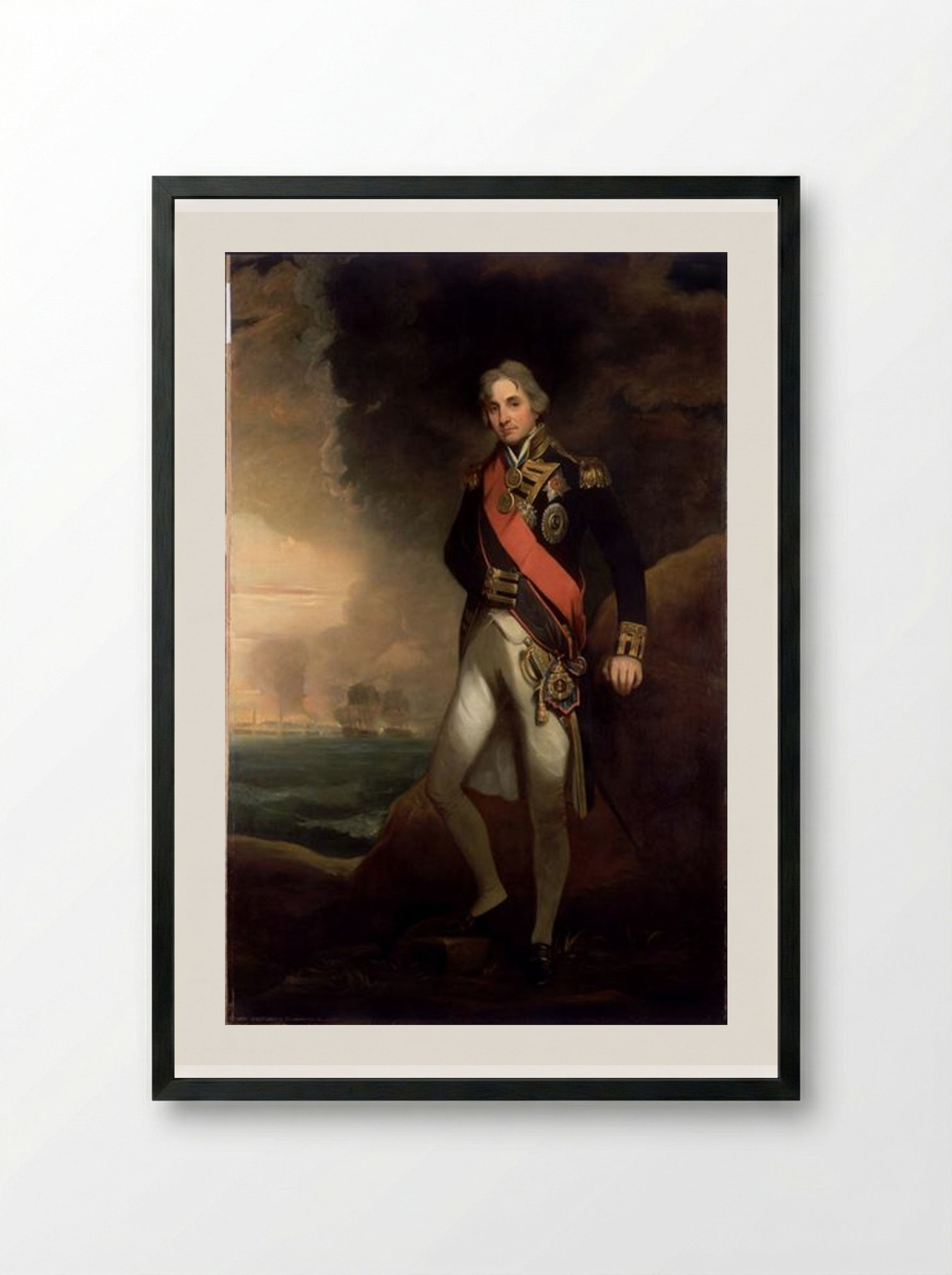 Rear-Admiral Sir Horatio Nelson - John Hoppner - Framed Print Black