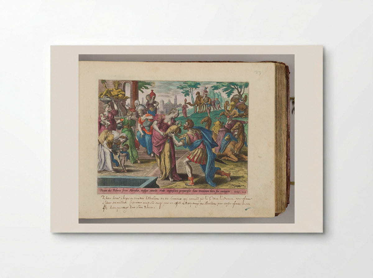 Rebecca Giving Eliezer Water to Drink at the Well - Adriaen Collaert - Poster