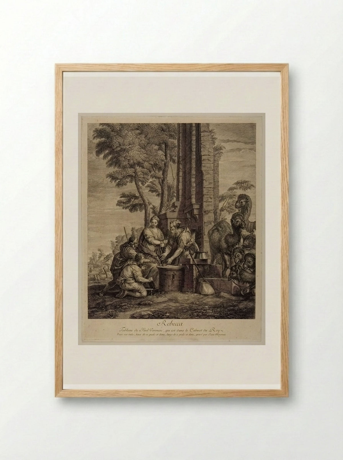 Rebecca and Eliezer - Jean Moyreau - Framed Print Wood