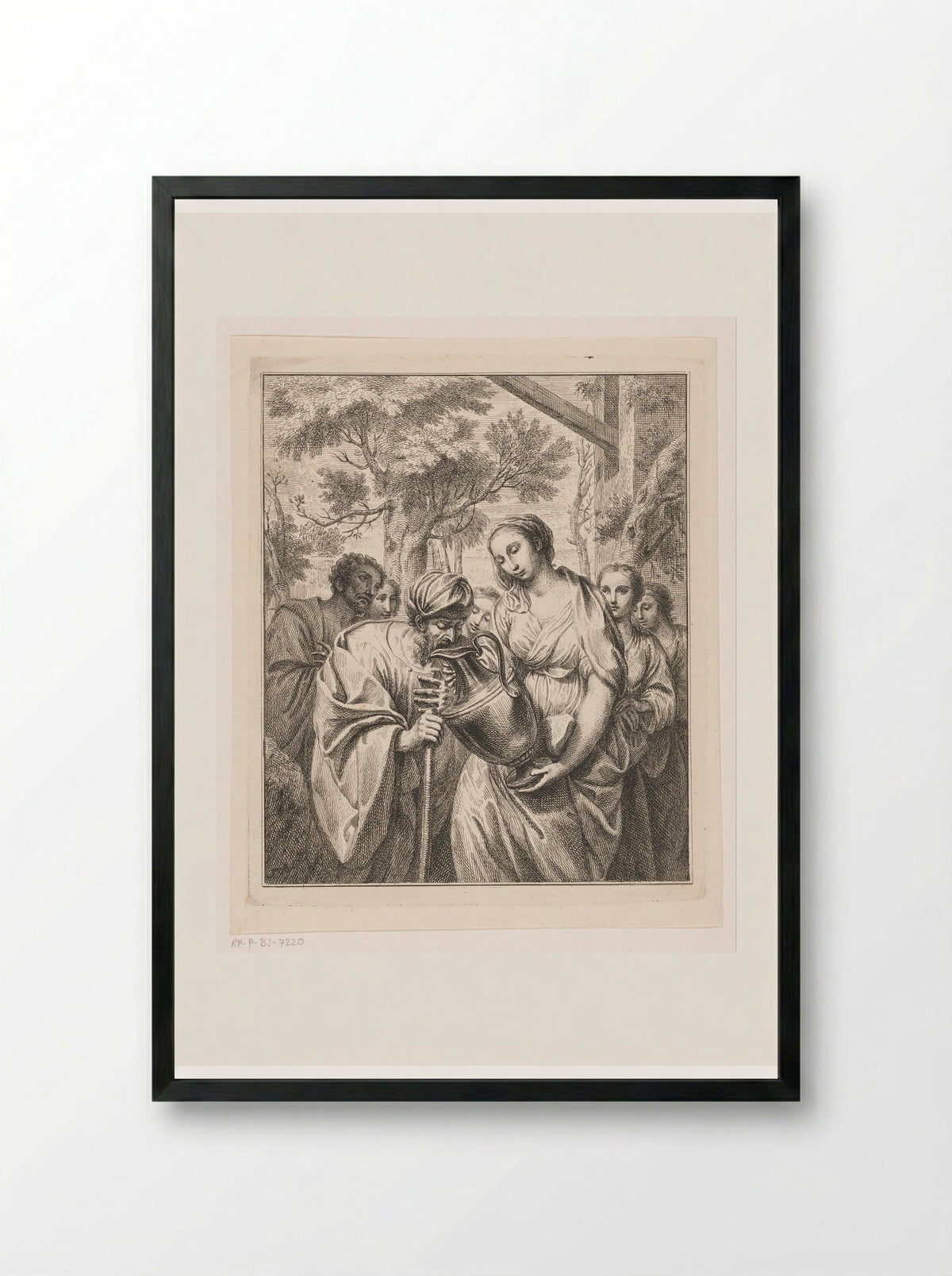 Rebekka en Eliëzer - Louis Fabritius Dubourg - Framed Print Black