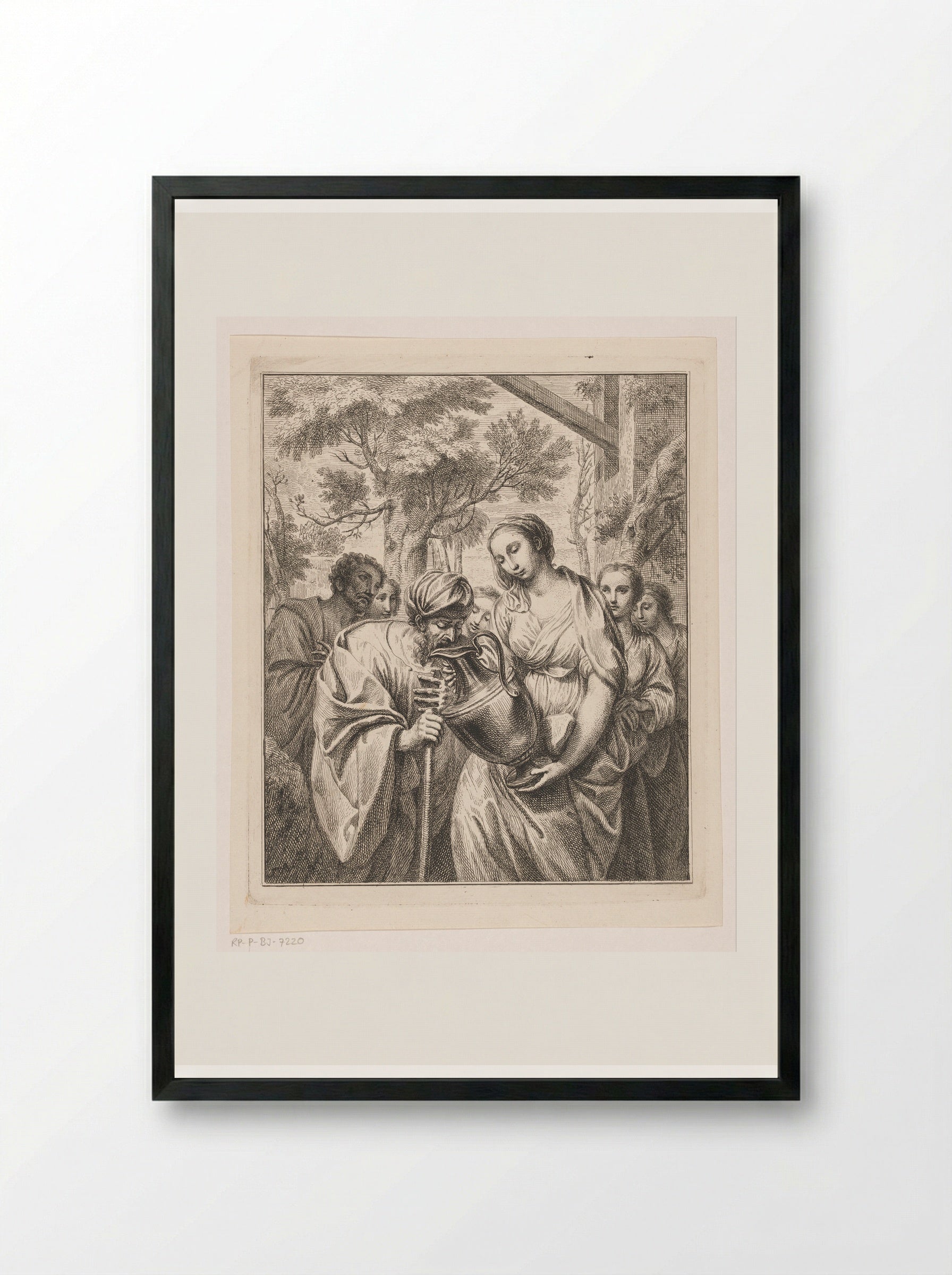 Rebekka en Eliëzer - Louis Fabritius Dubourg - Framed Print Black